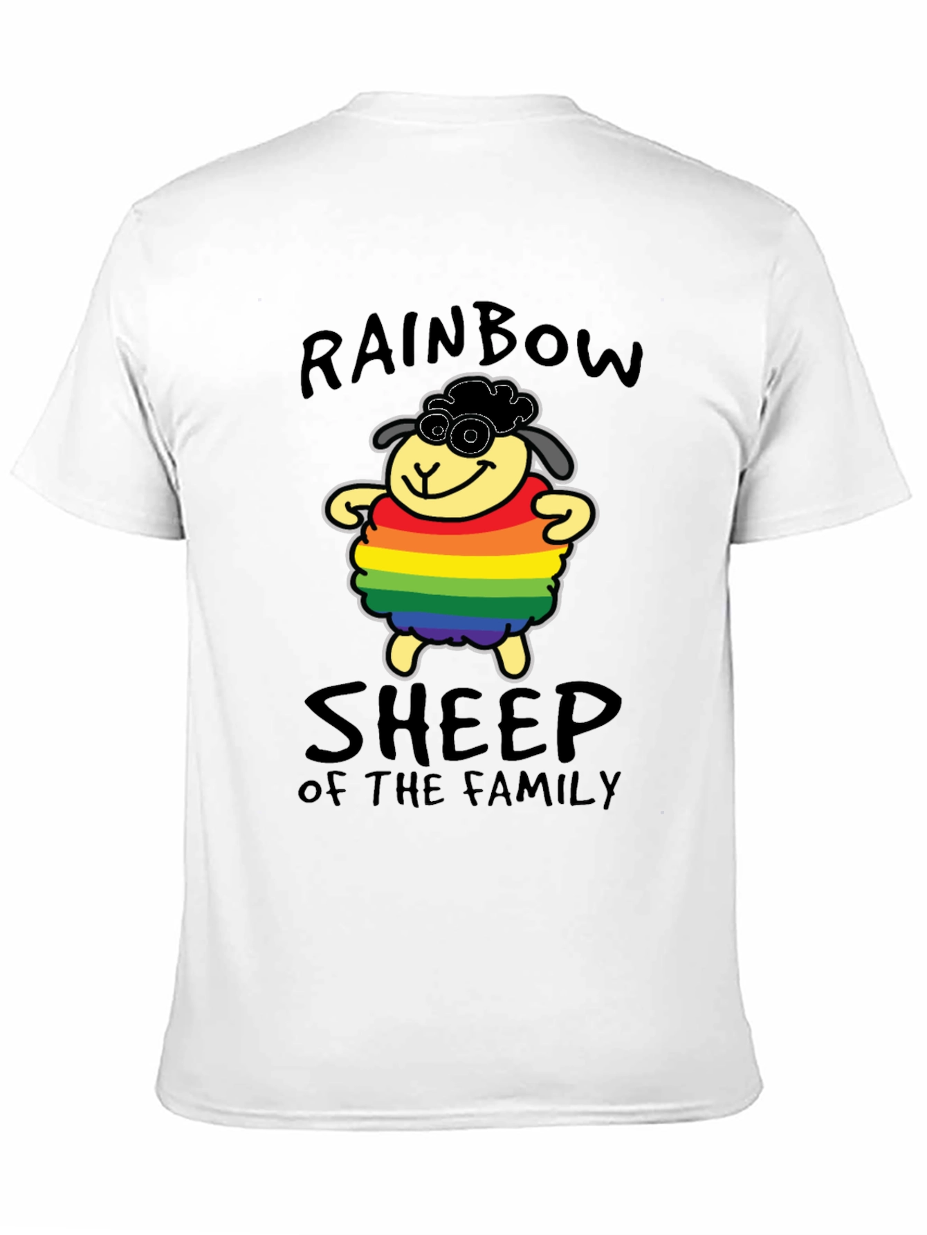 Black Rainbow Sheep Pride T-Shirt view 11