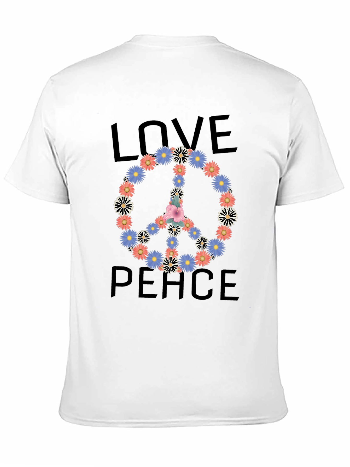 Black Love & Peace Floral T-Shirt view 11