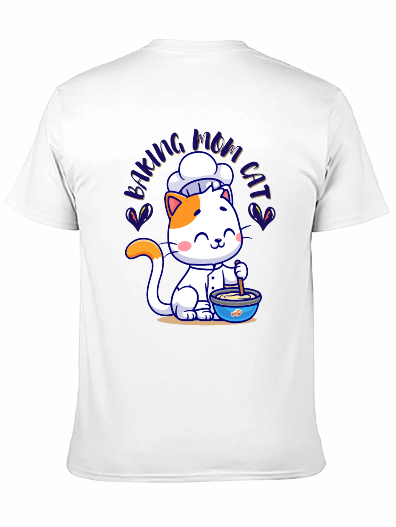 Black Baking Mom Cat T-Shirt - Cute Chef Kitten Design view 11