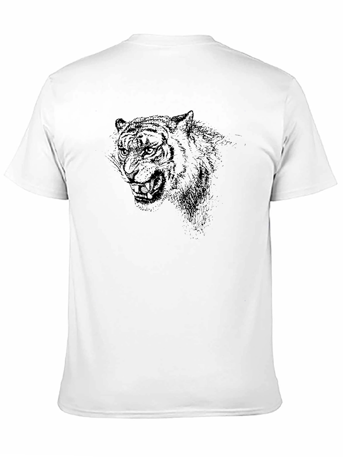 Black Men's Black Tiger Graphic Tee view 11