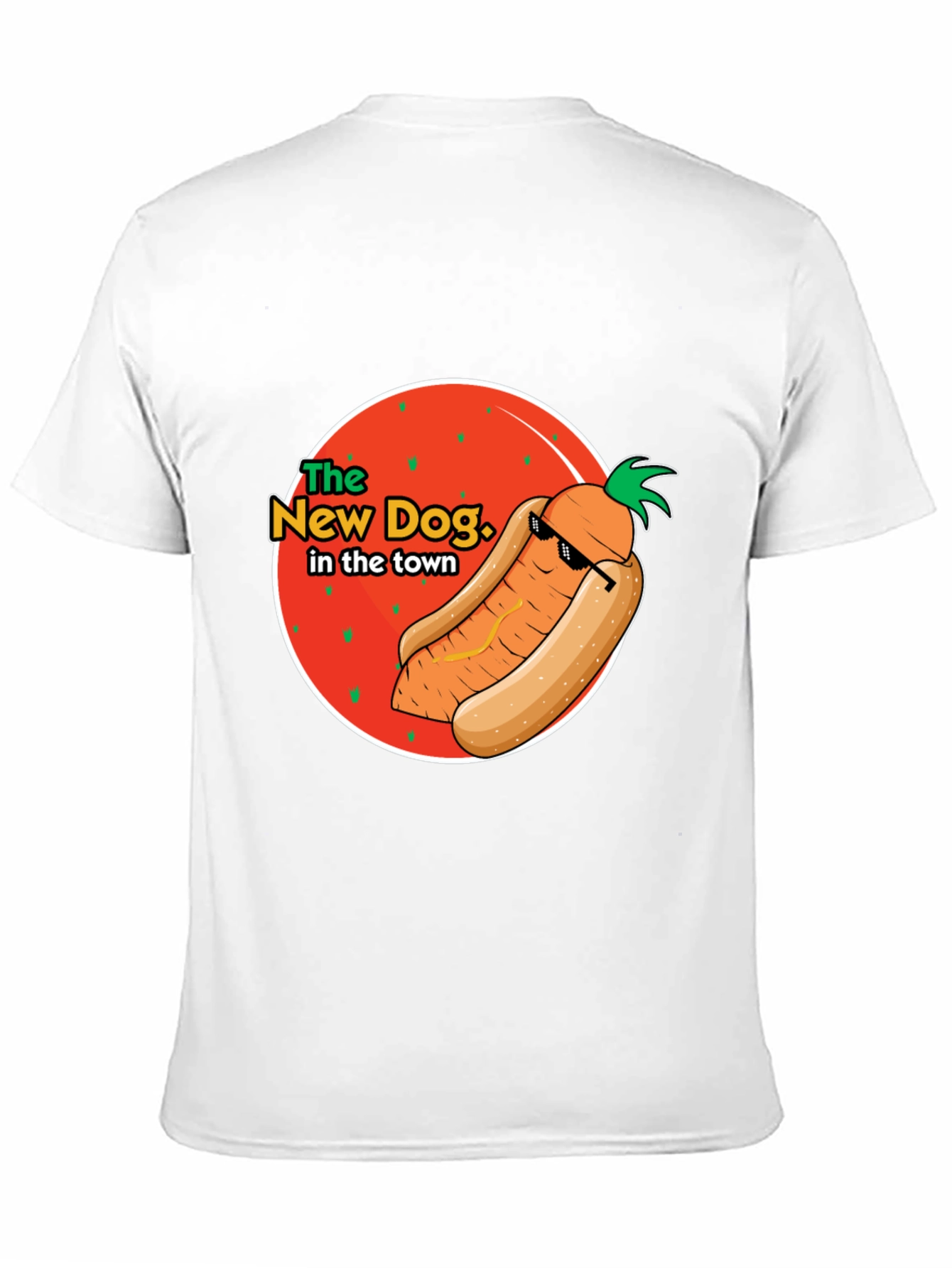 Black The New Dog in Town T-Shirt - Funny Carrot Hot Dog Graphic Tee view 11