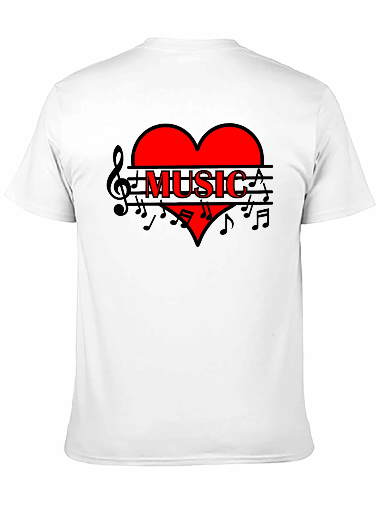 Black Music Heart T-Shirt - Stylish Graphic Tee view 11