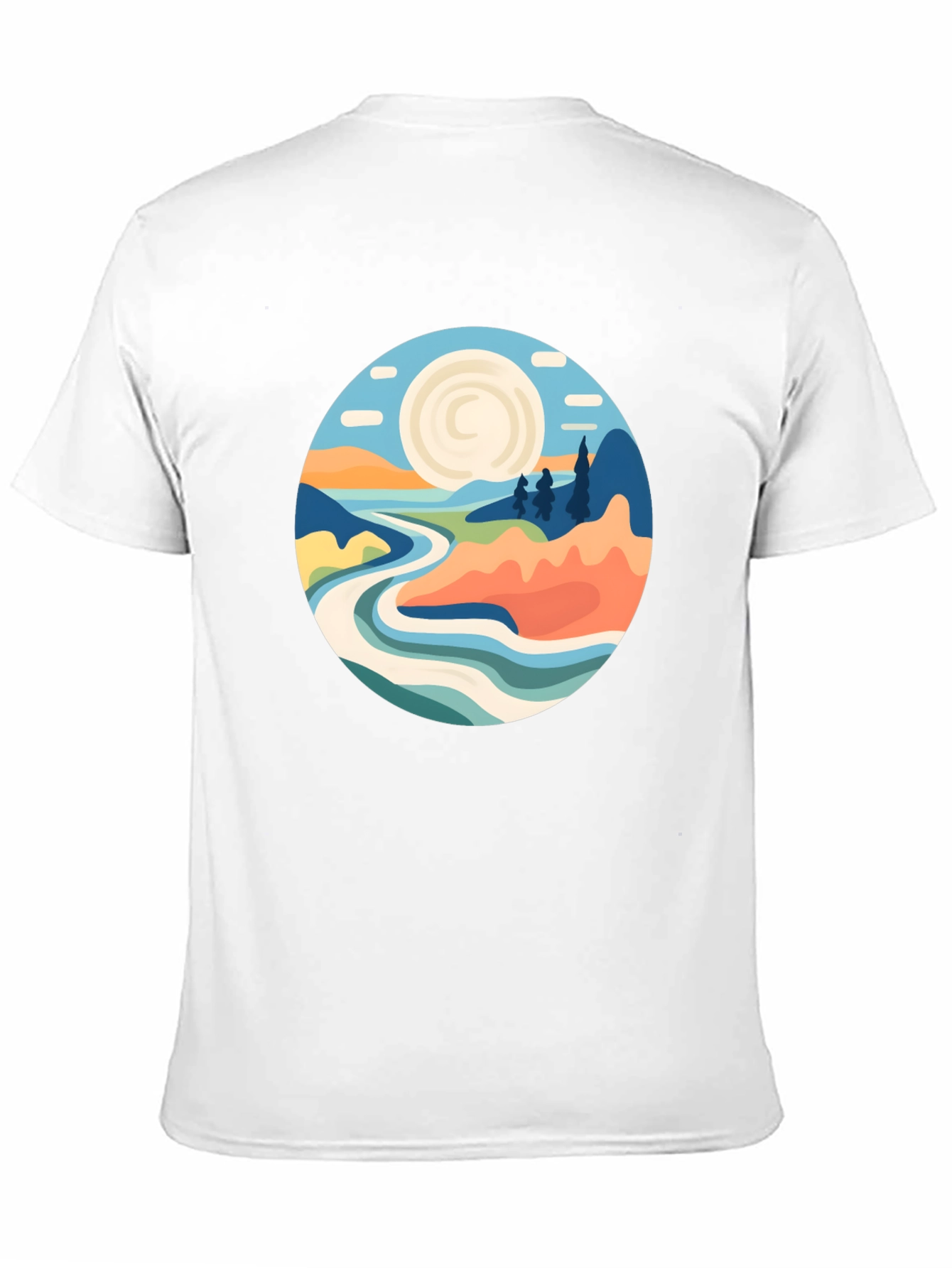 Black Nature Landscape Graphic T-Shirt view 11