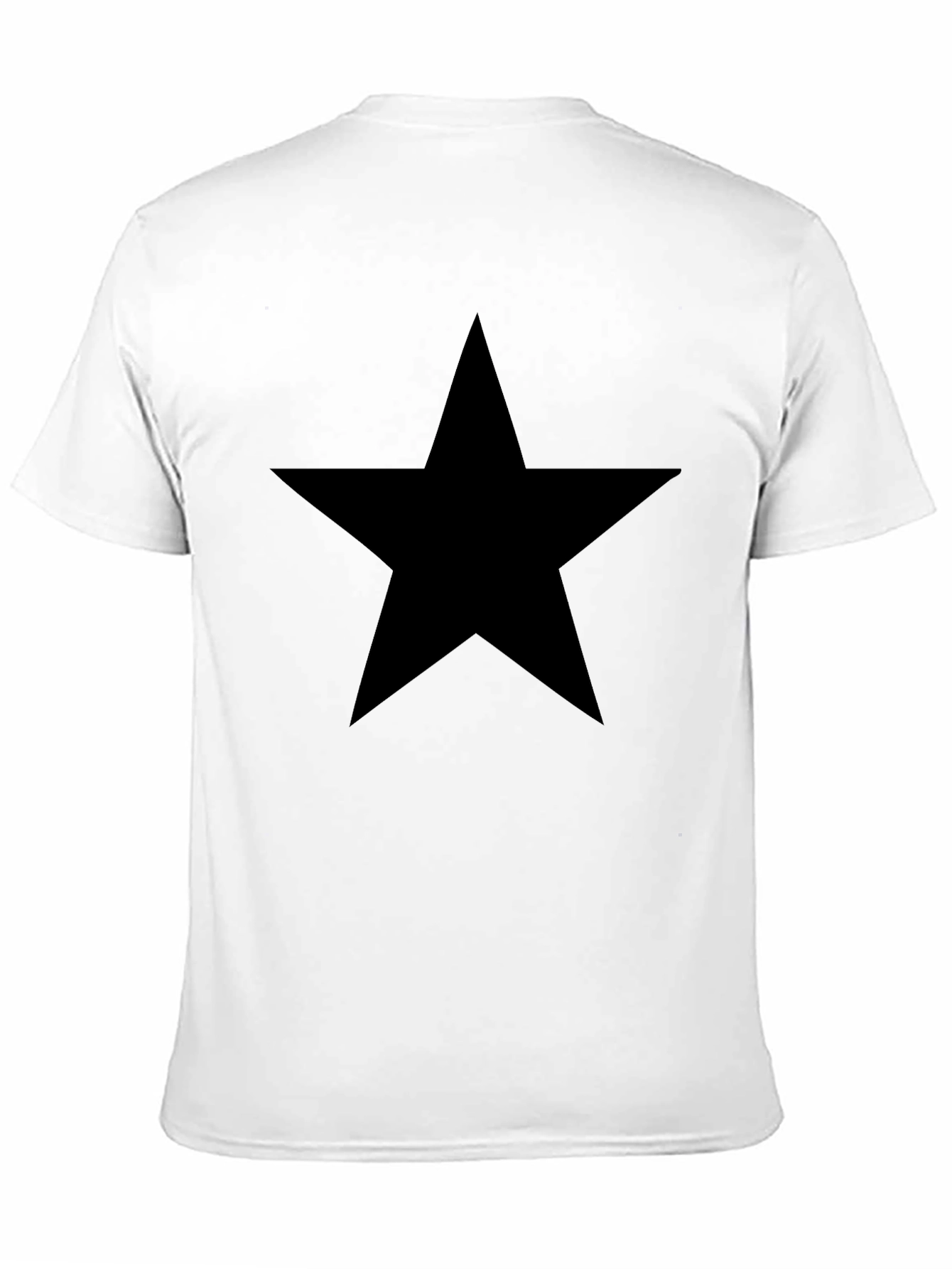 Black Bold Star Graphic Tee - Classic Black Cotton T-Shirt view 11