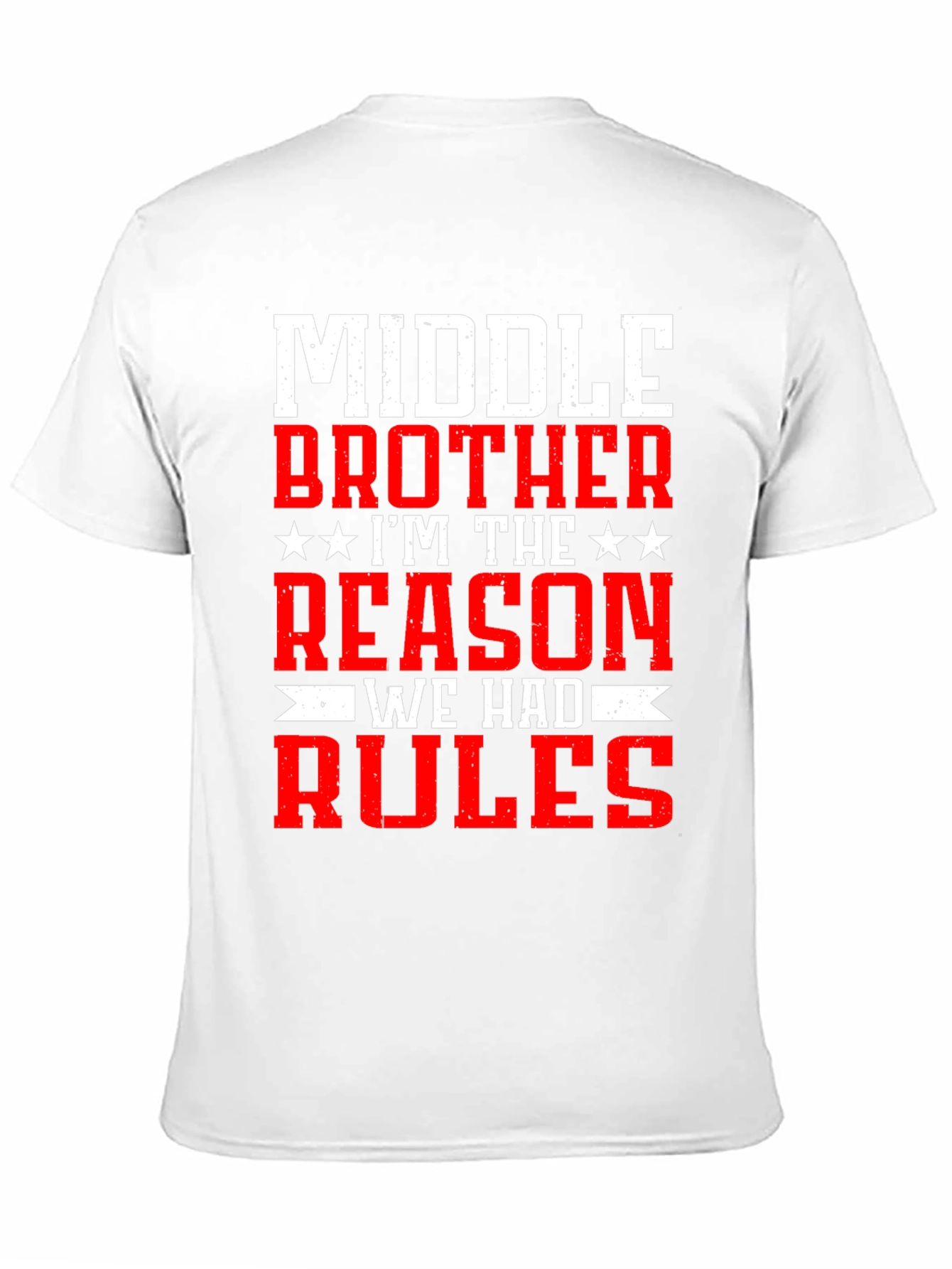 Black Middle Brother Reason Rules T-Shirt view 11
