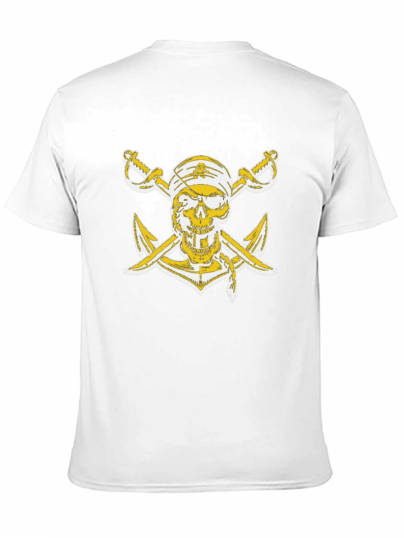 Black Pirate Skull Anchor Graphic T-Shirt view 11