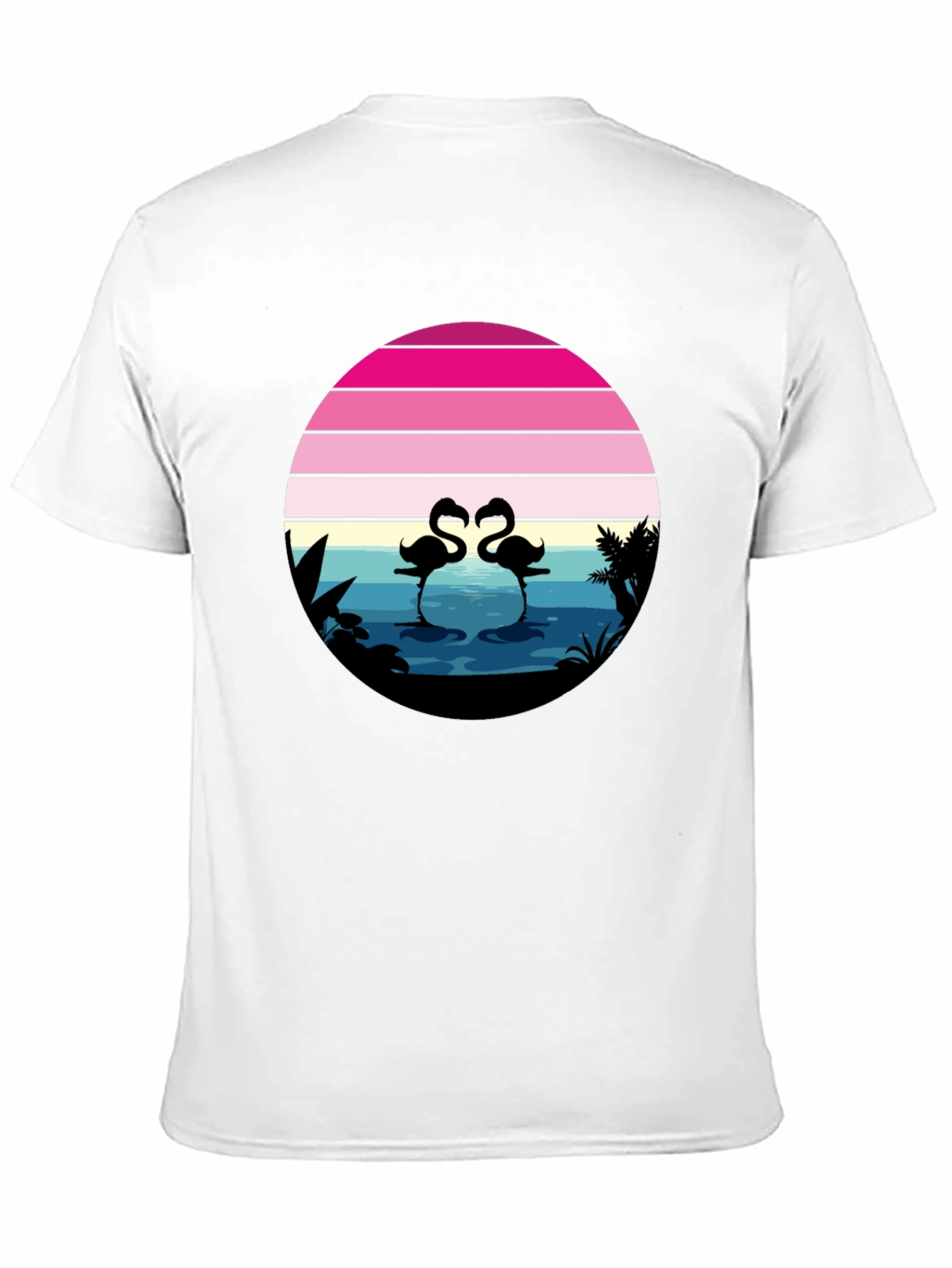 Black Retro Flamingo Sunset Graphic Tee view 11