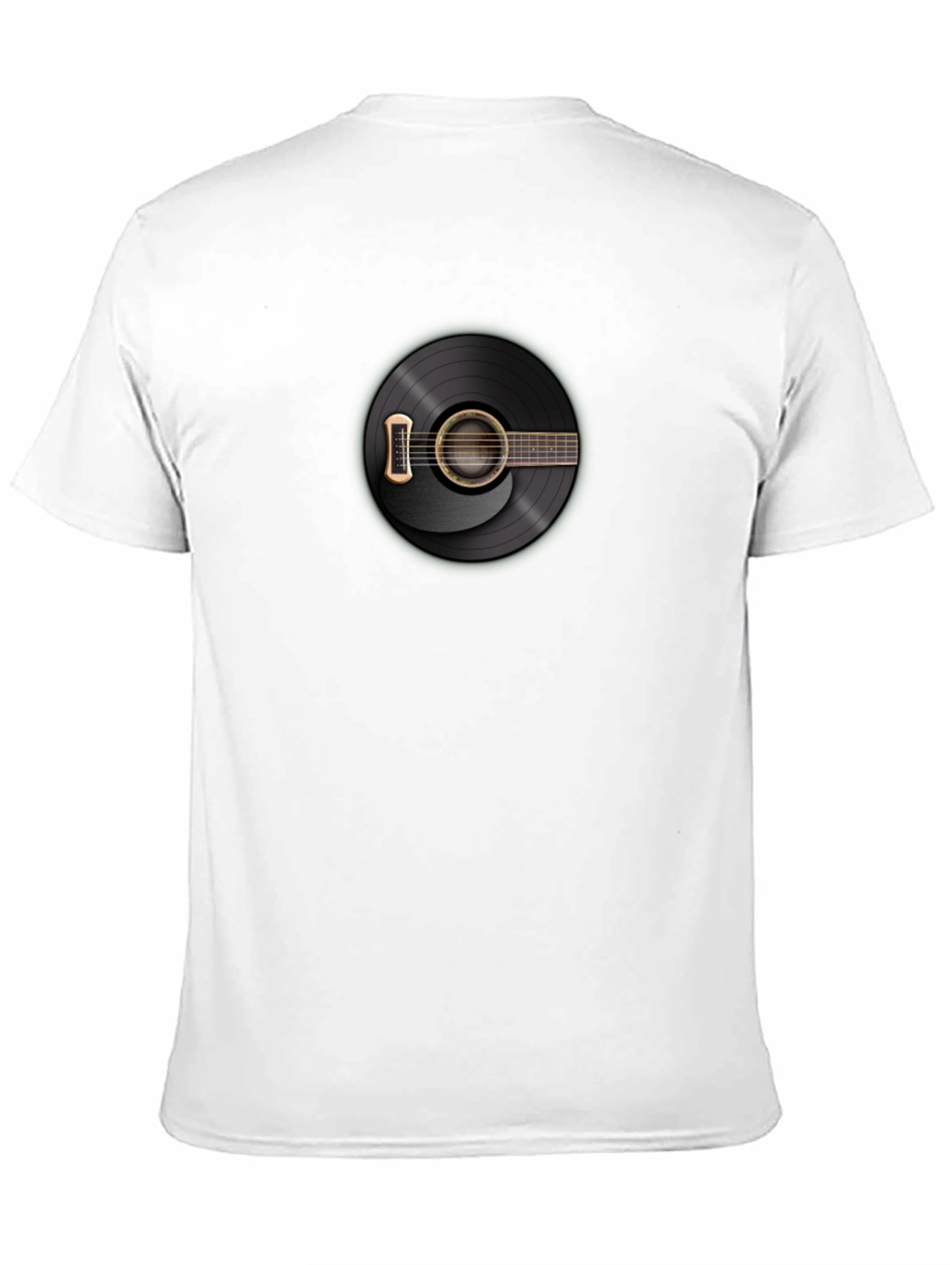 Black Guitar Record Graphic Tee - Black Cotton T-Shirt view 11