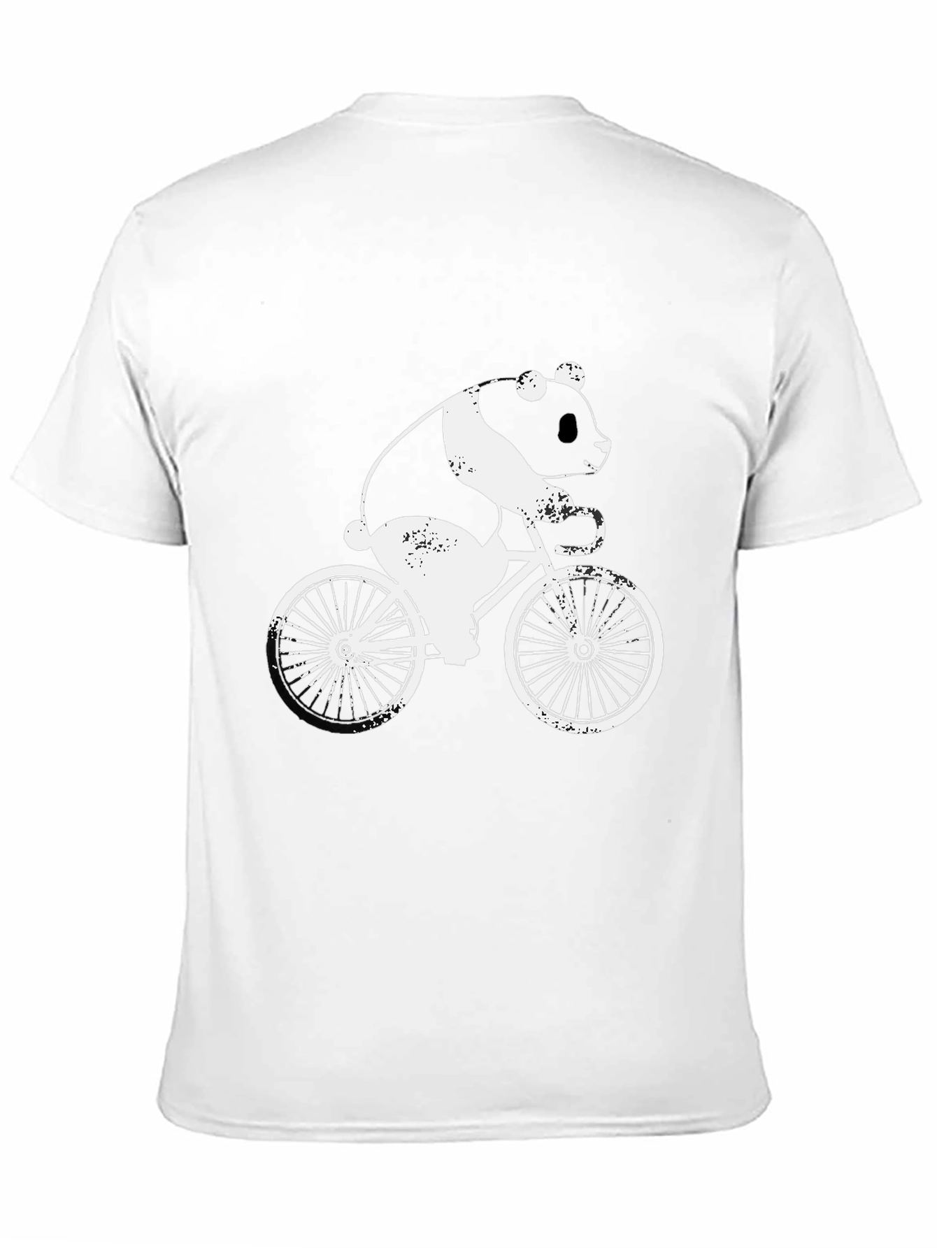 Black Panda on Bike Graphic Tee - Black Cotton T-Shirt view 11