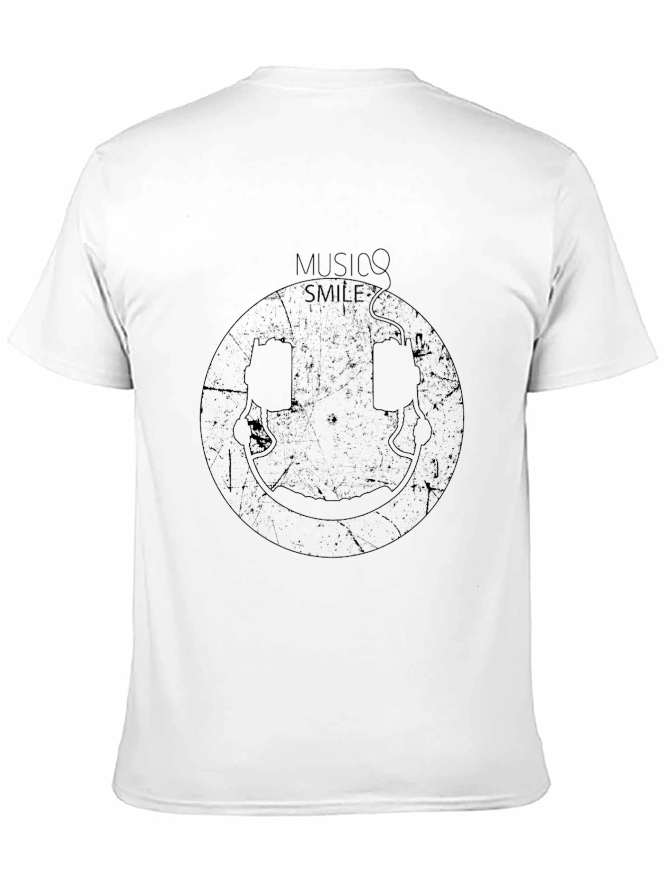 Black Music Smile Graphic T-Shirt - Unisex Black Tee view 11