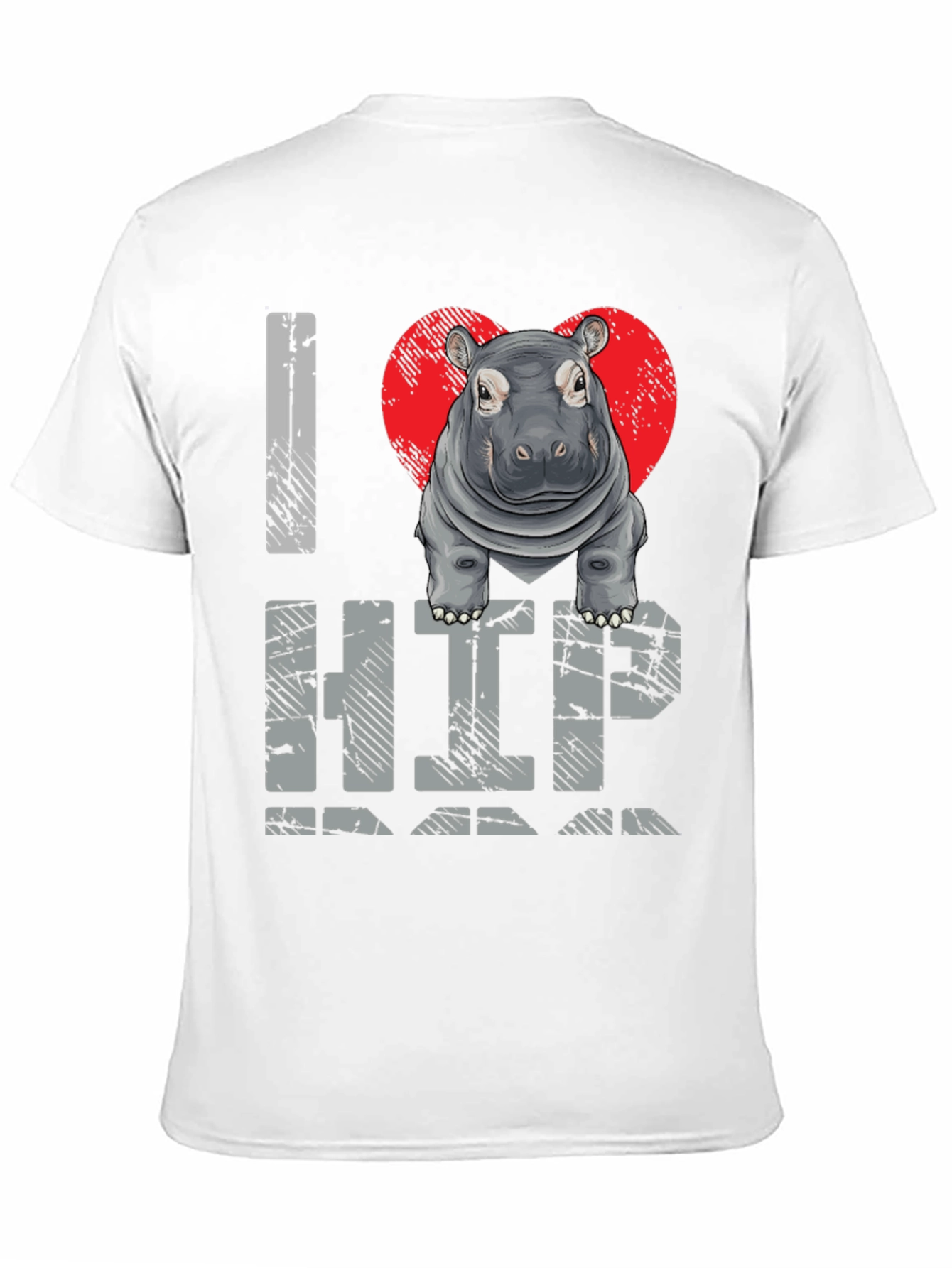 Black I Heart Hippo T-Shirt - Unisex Graphic Tee view 11