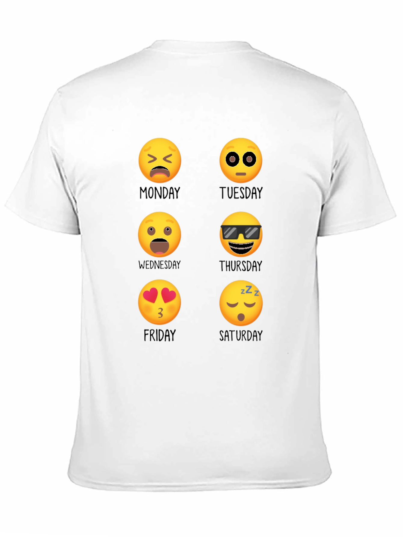 Black Emoji Days of the Week T-Shirt view 11