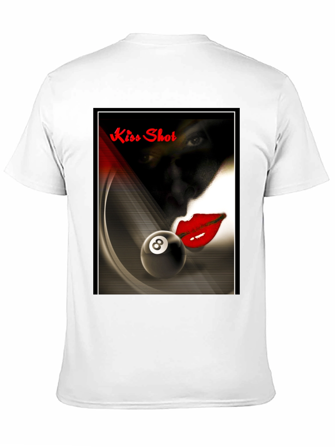 Black Kiss Shot Graphic T-Shirt - Billiards Themed Tee view 11