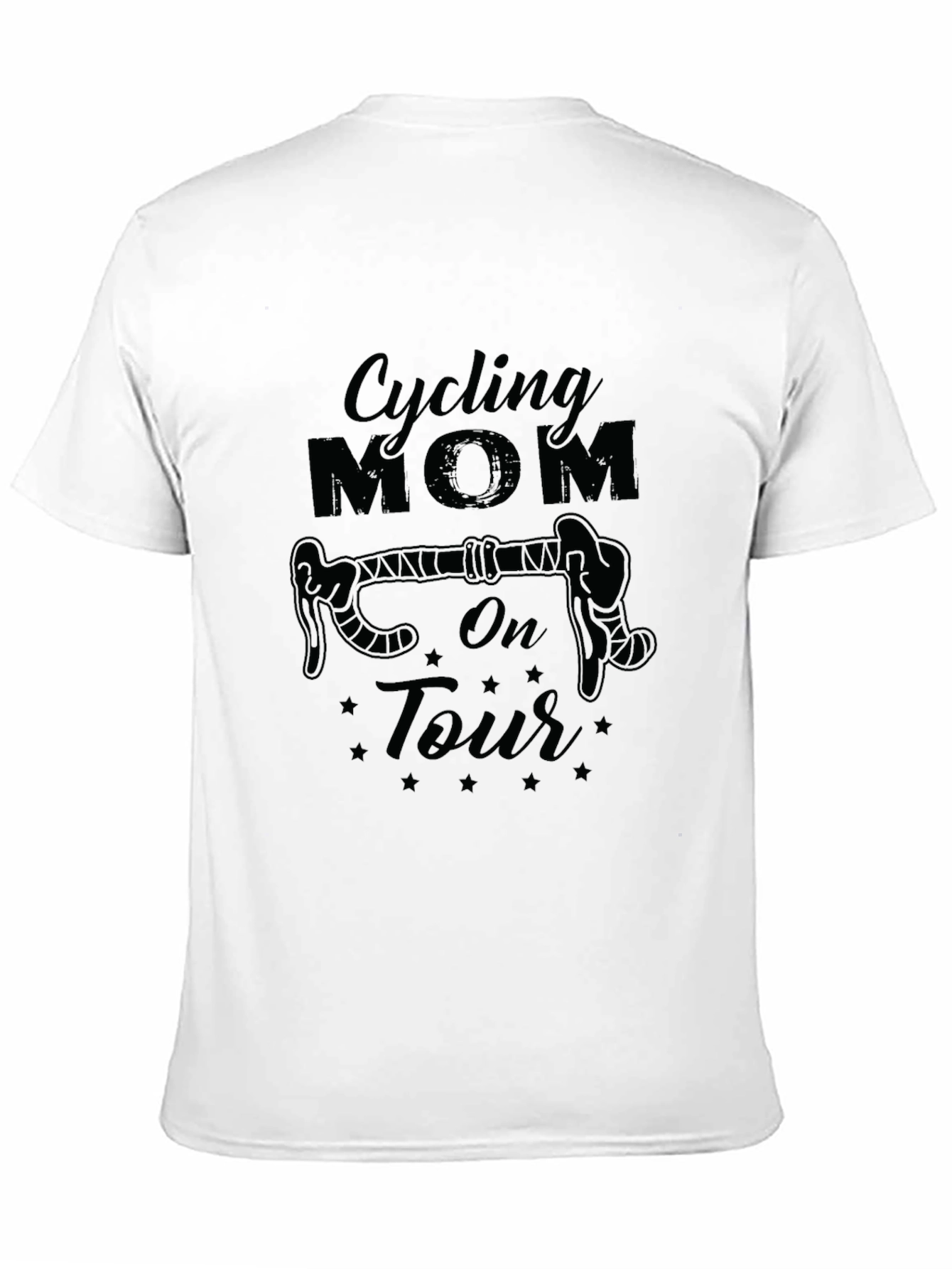 Black Cycling Mom On Tour Black T-Shirt view 11