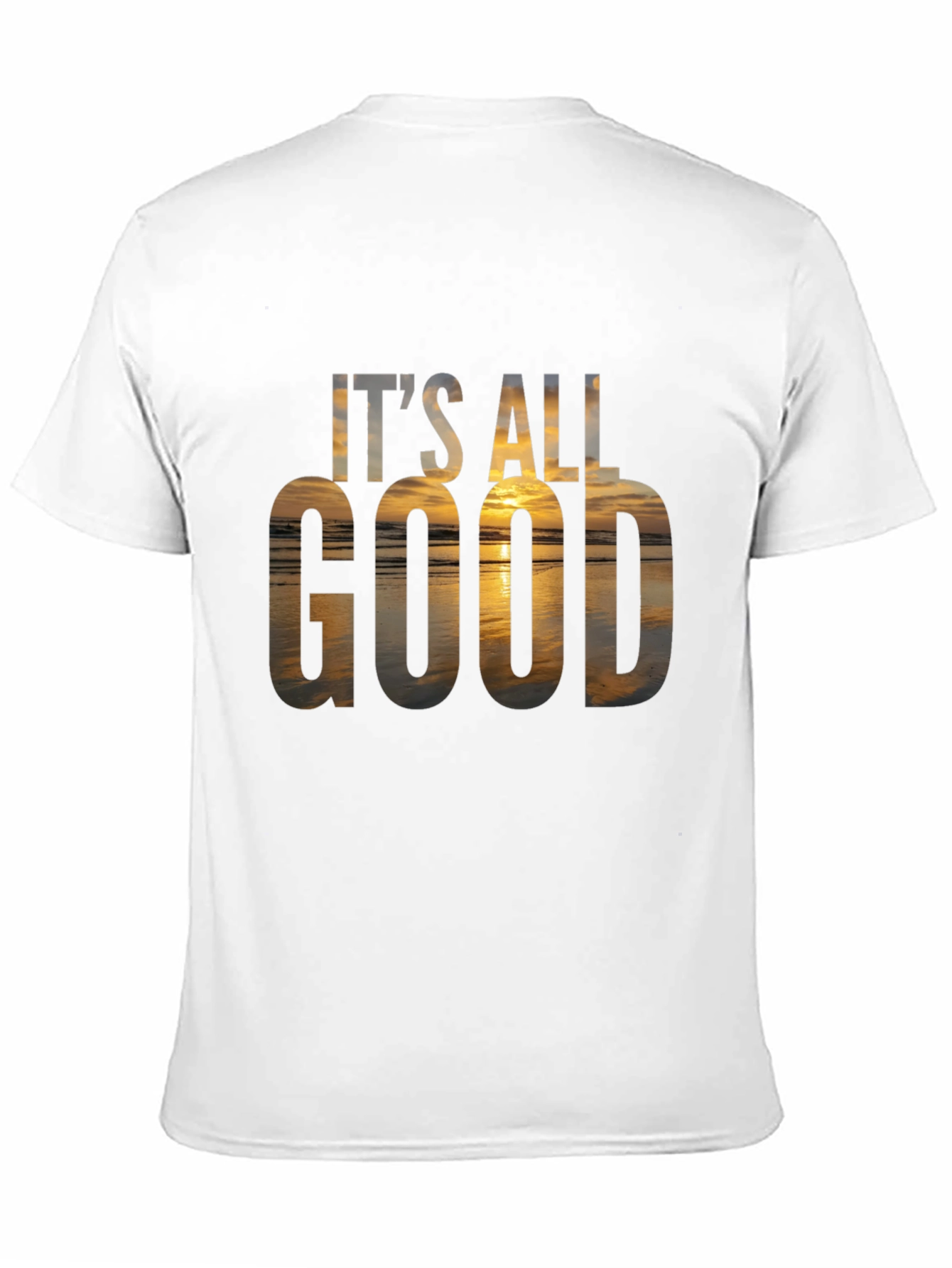 Black It's All Good Graphic Tee - Beach Sunset T-Shirt view 11