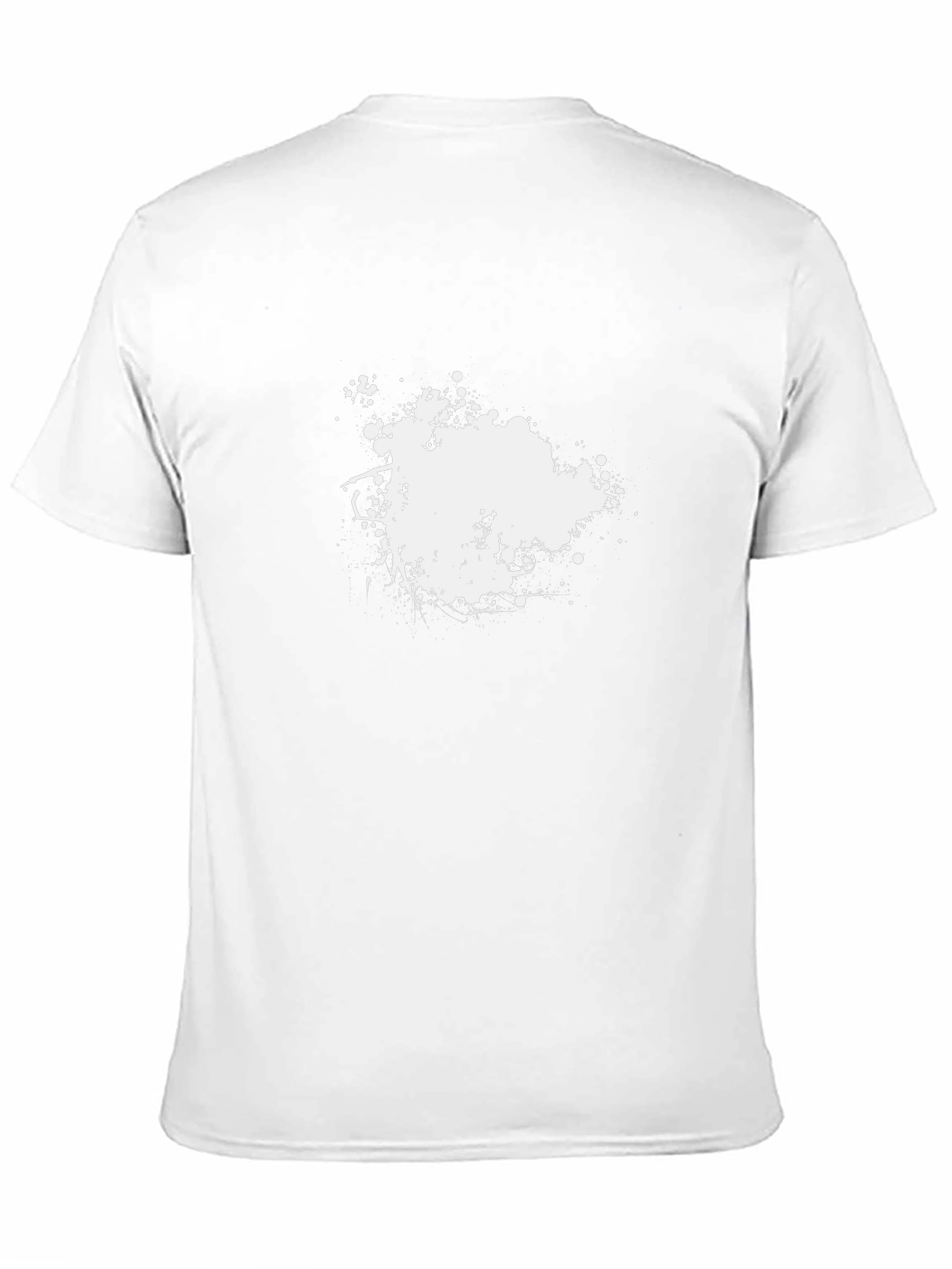 Black Men's Black T-Shirt with White Splatter Design view 11