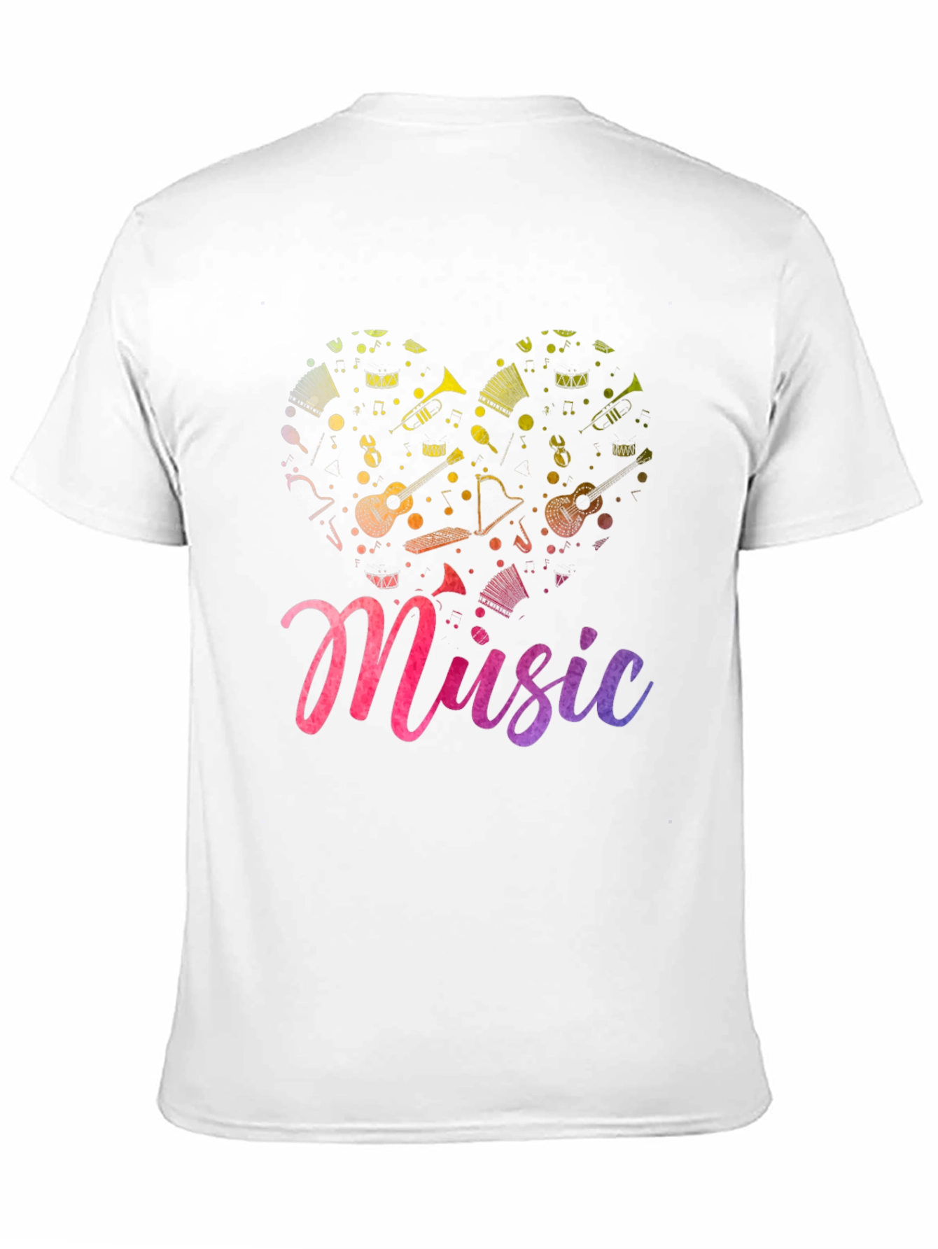 Black Music Heart Graphic Tee - Soft Black T-Shirt view 11