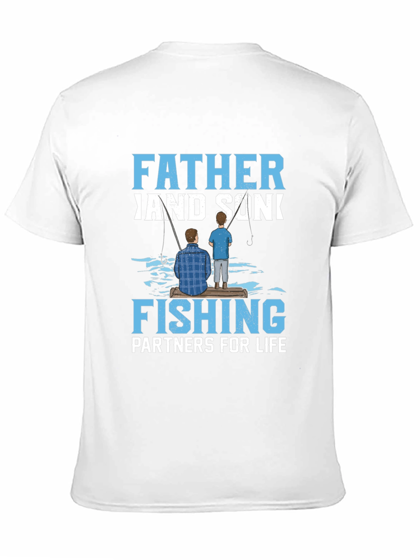 Black Father and Son Fishing Partners T-Shirt view 11