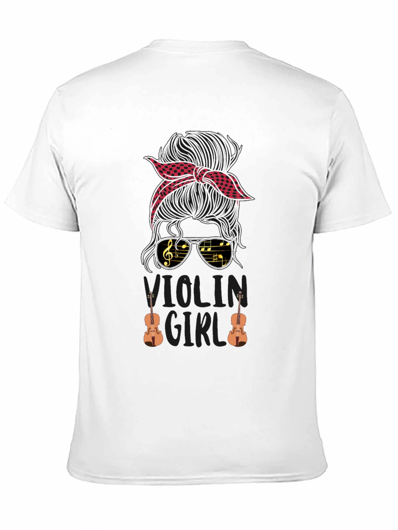 Black Violin Girl T-Shirt - Musician Bandana Tee view 11