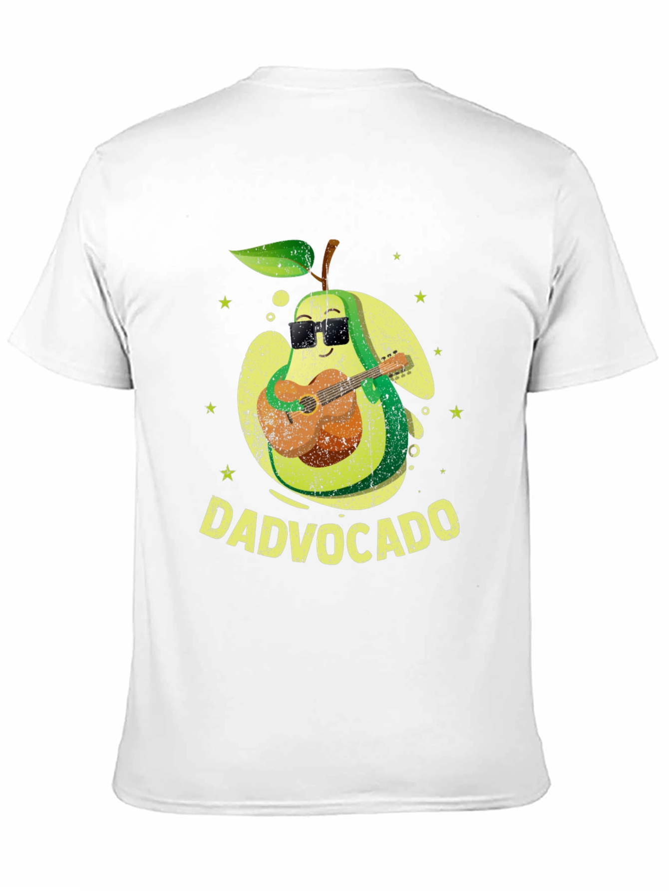 Black Dad-vocado T-Shirt: Avocado Playing Guitar - Fathers Day Tee view 11