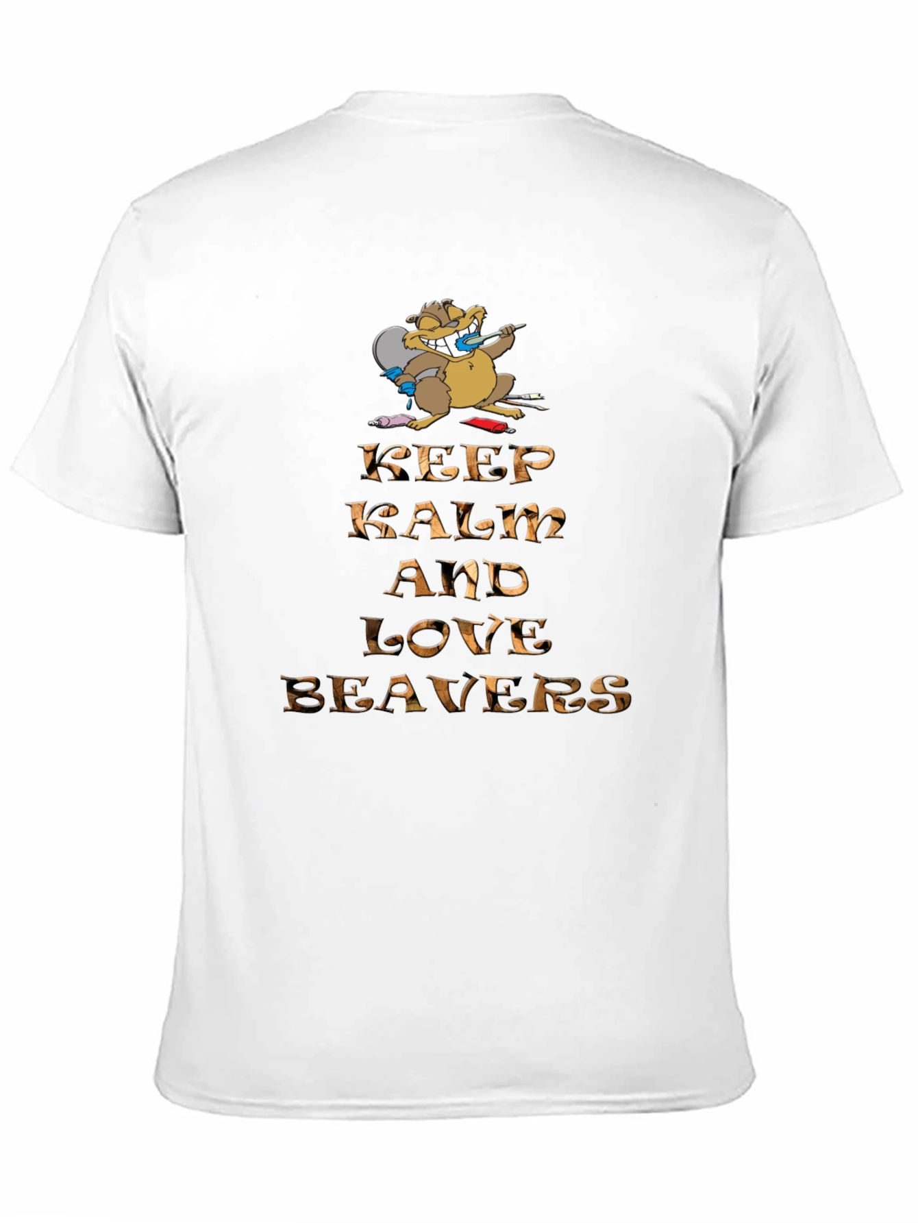 Black Keep Calm and Love Beavers Graphic Tee view 11