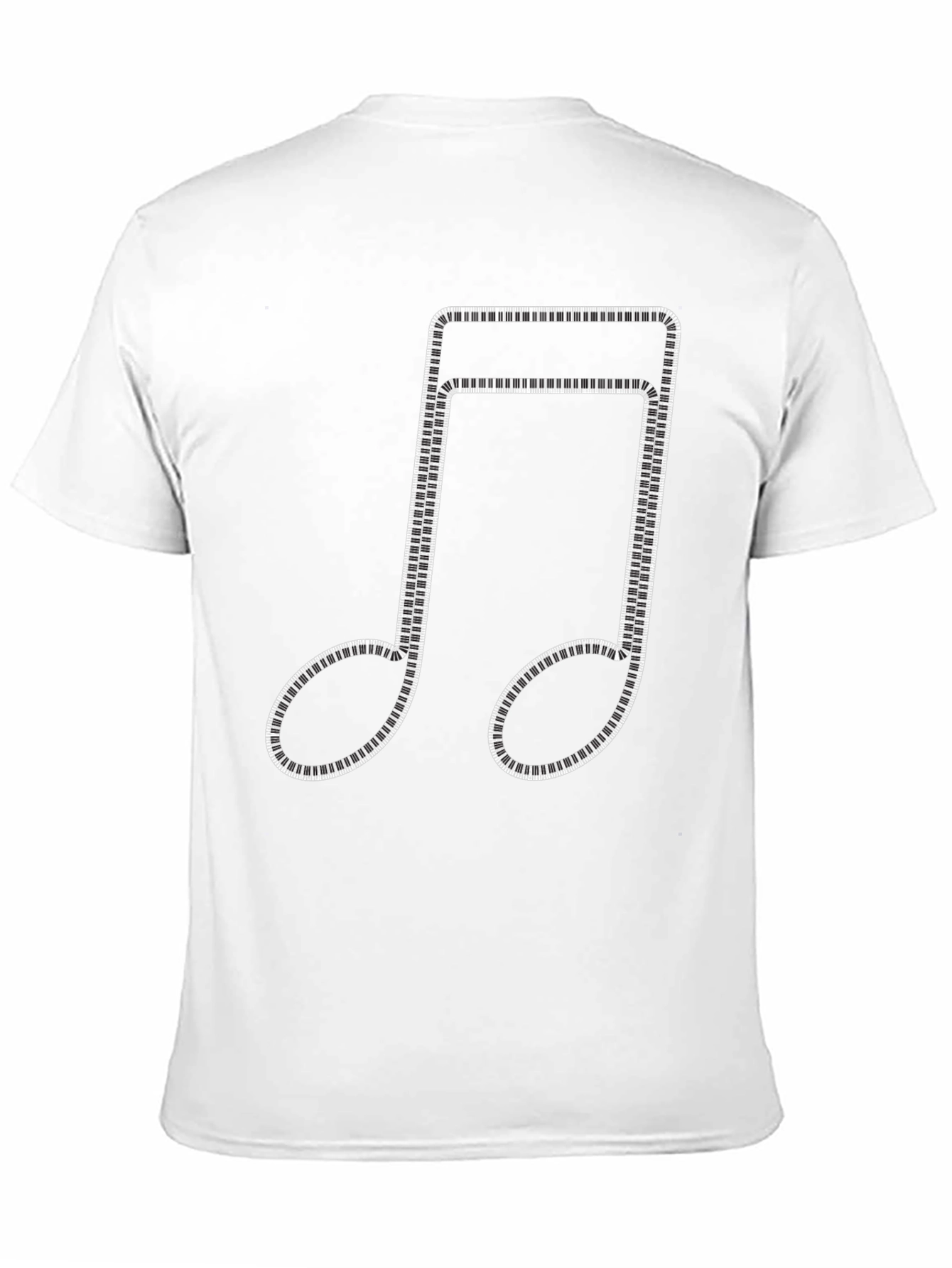 Black Musical Note Piano Keys Black T-Shirt view 11