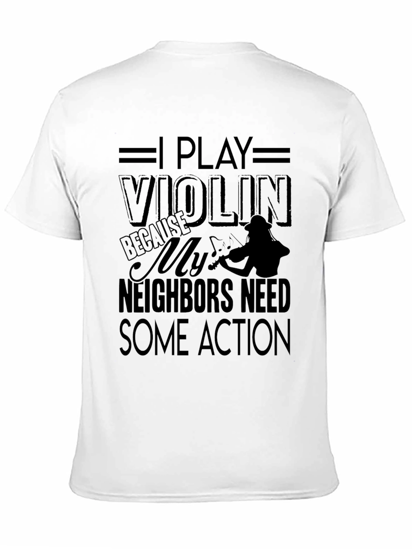 Black I Play Violin Black Graphic T-Shirt Musician Tee view 11