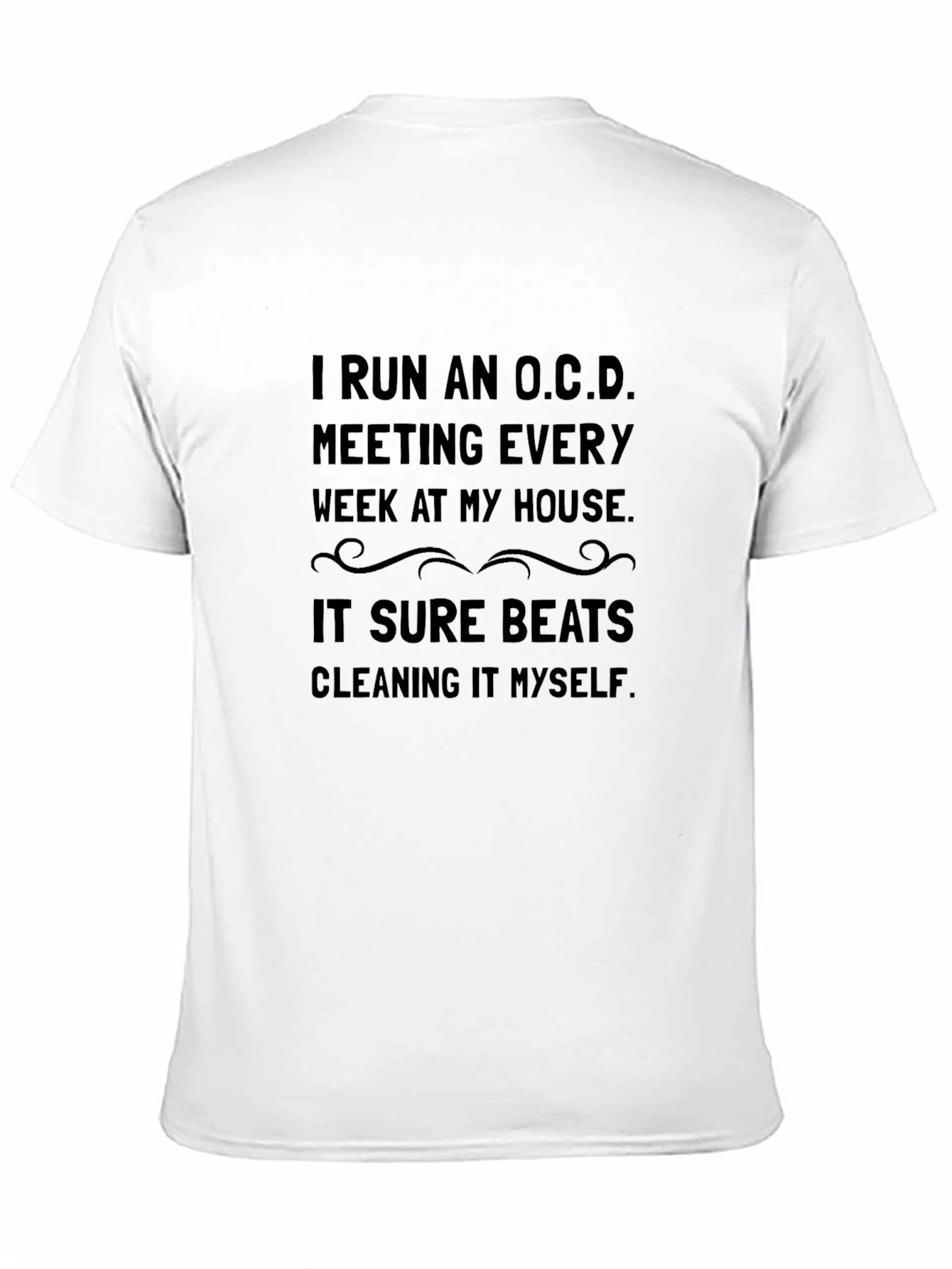 Black Funny OCD Cleaning Black T-Shirt view 11