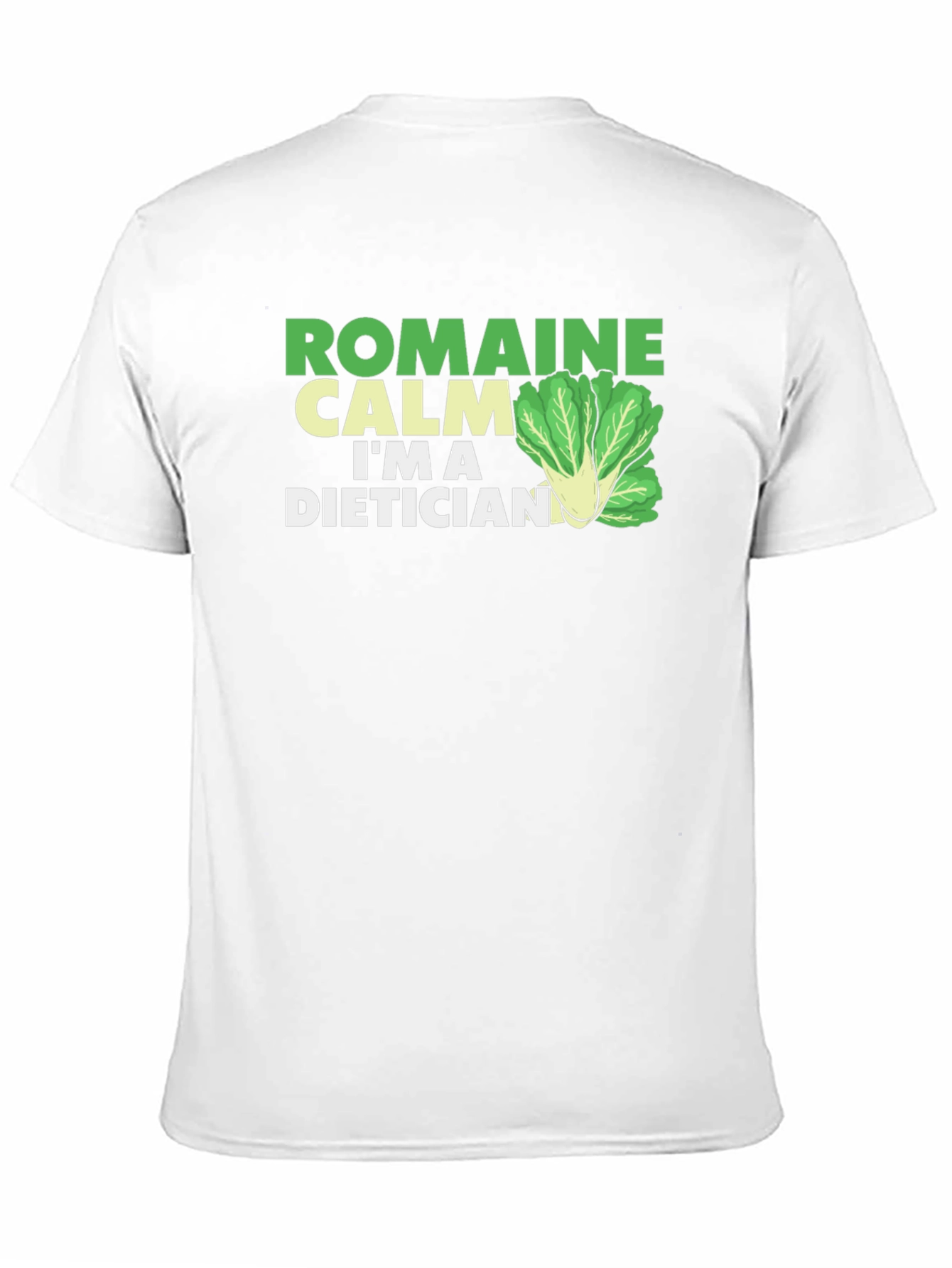 Black Romaine Calm Dietician T-Shirt - Funny Health Food Tee view 11