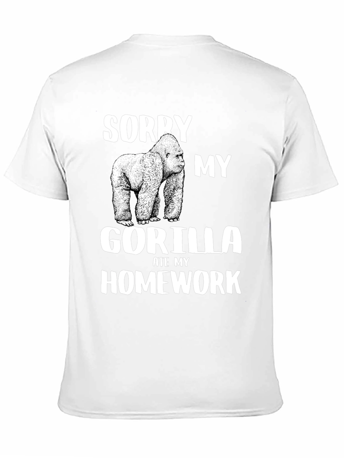 Black Sorry My Gorilla Ate My Homework T-Shirt view 11