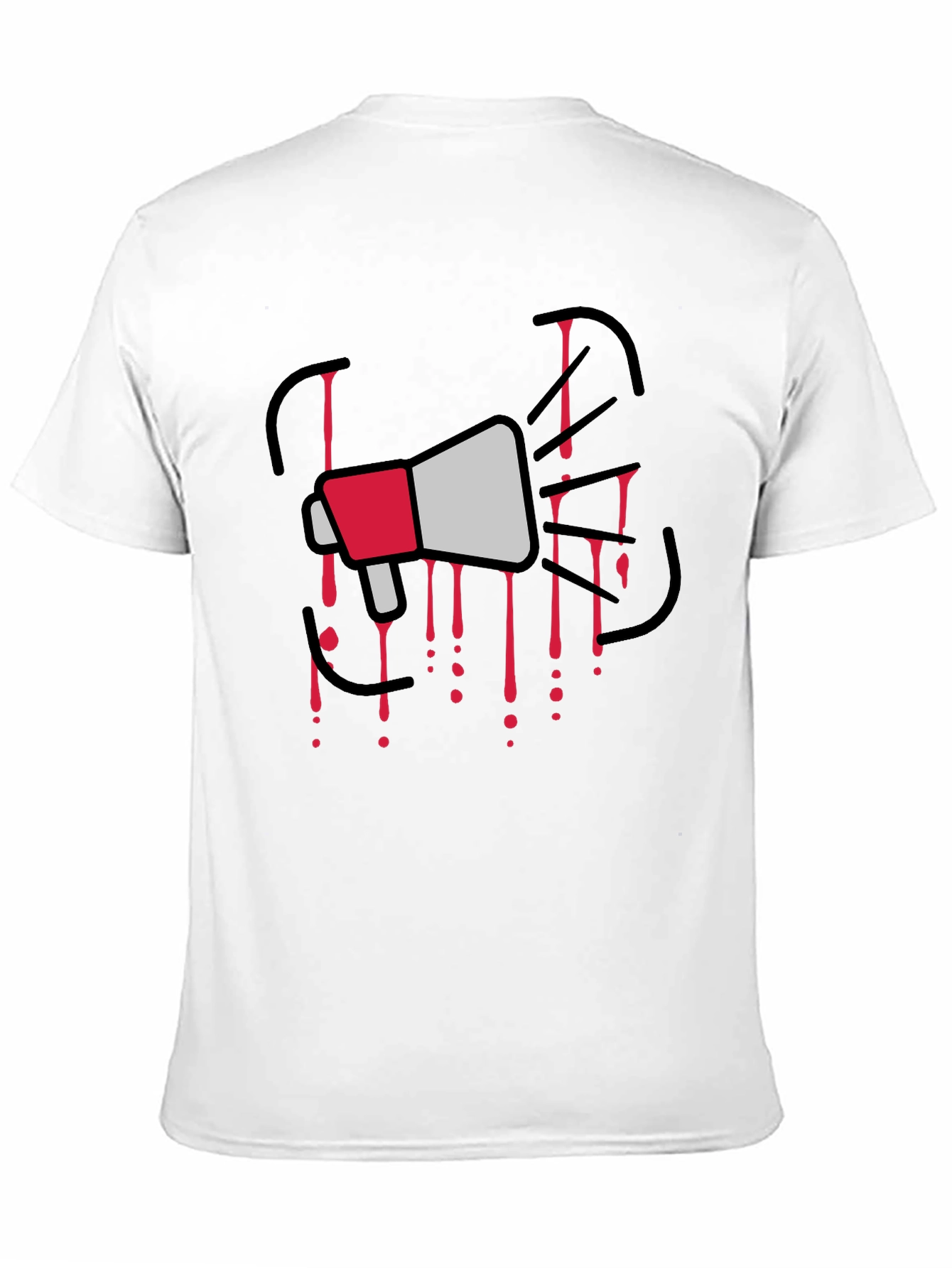 Black Megaphone Graphic Print Black T-Shirt view 11