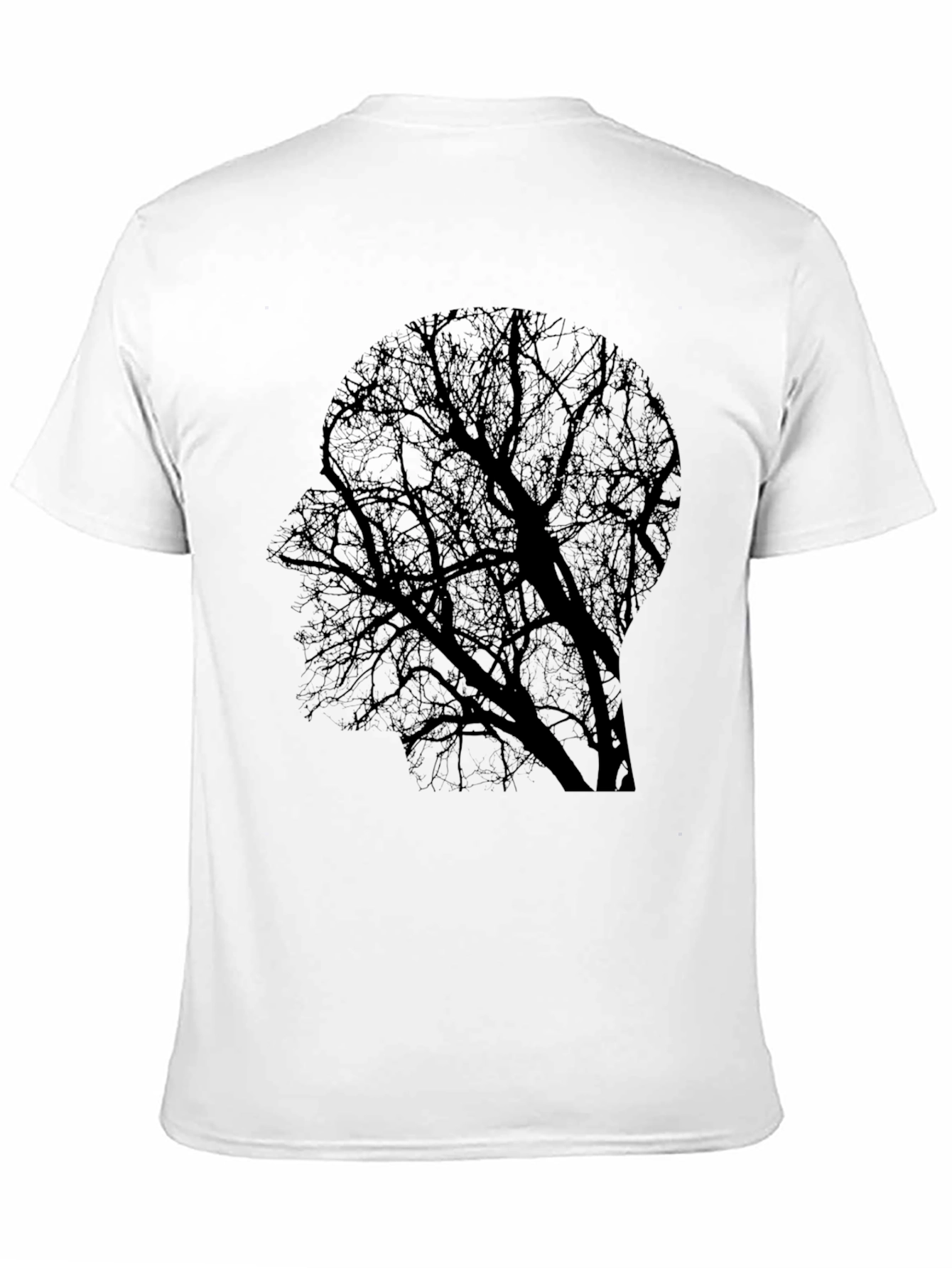 Black Silhouette Tree Graphic Tee - Black Cotton Blend view 11