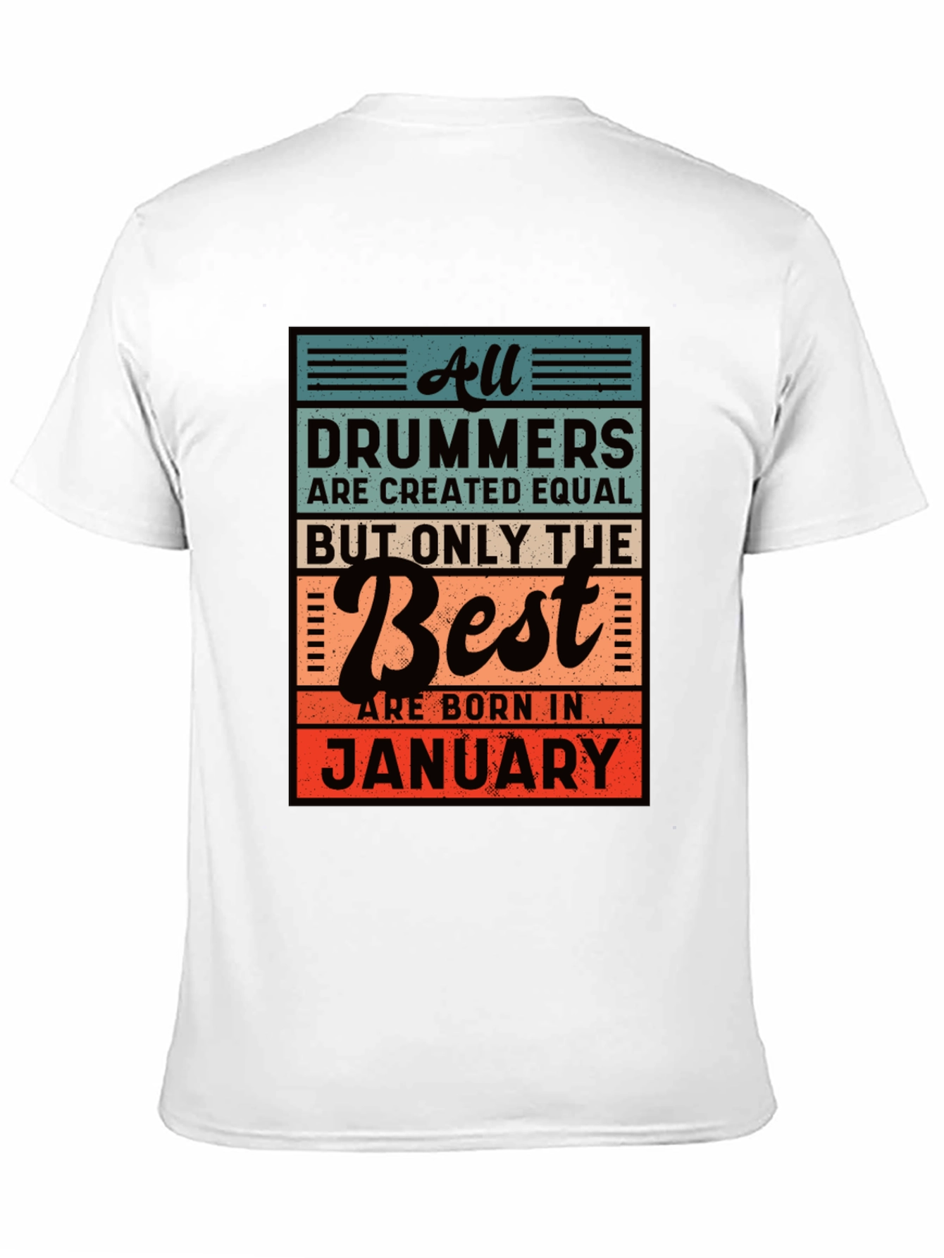 Black Drummers Born in January Black T-Shirt view 11