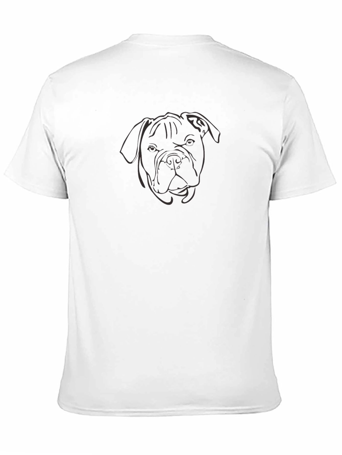 Black Dog Face Outline Graphic Tee - Casual Wear view 11