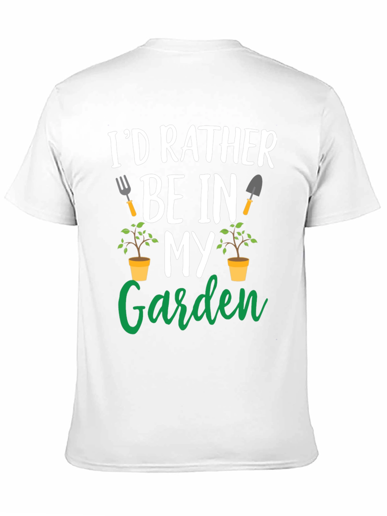 Black Gardening T-Shirt: I'd Rather Be In My Garden view 11