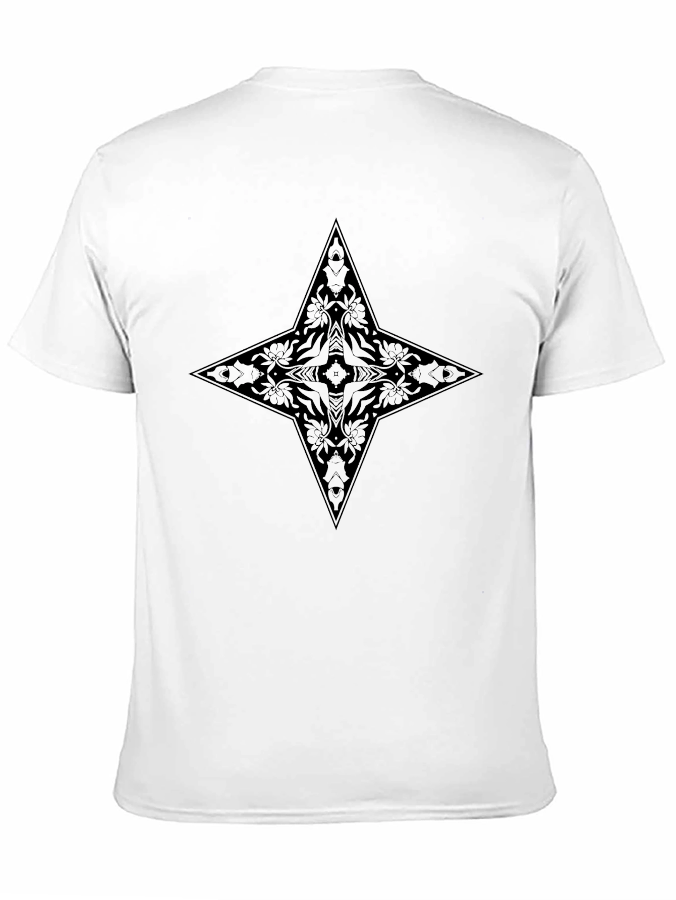 Black Black Floral Star Graphic Tee - Modern Style view 11