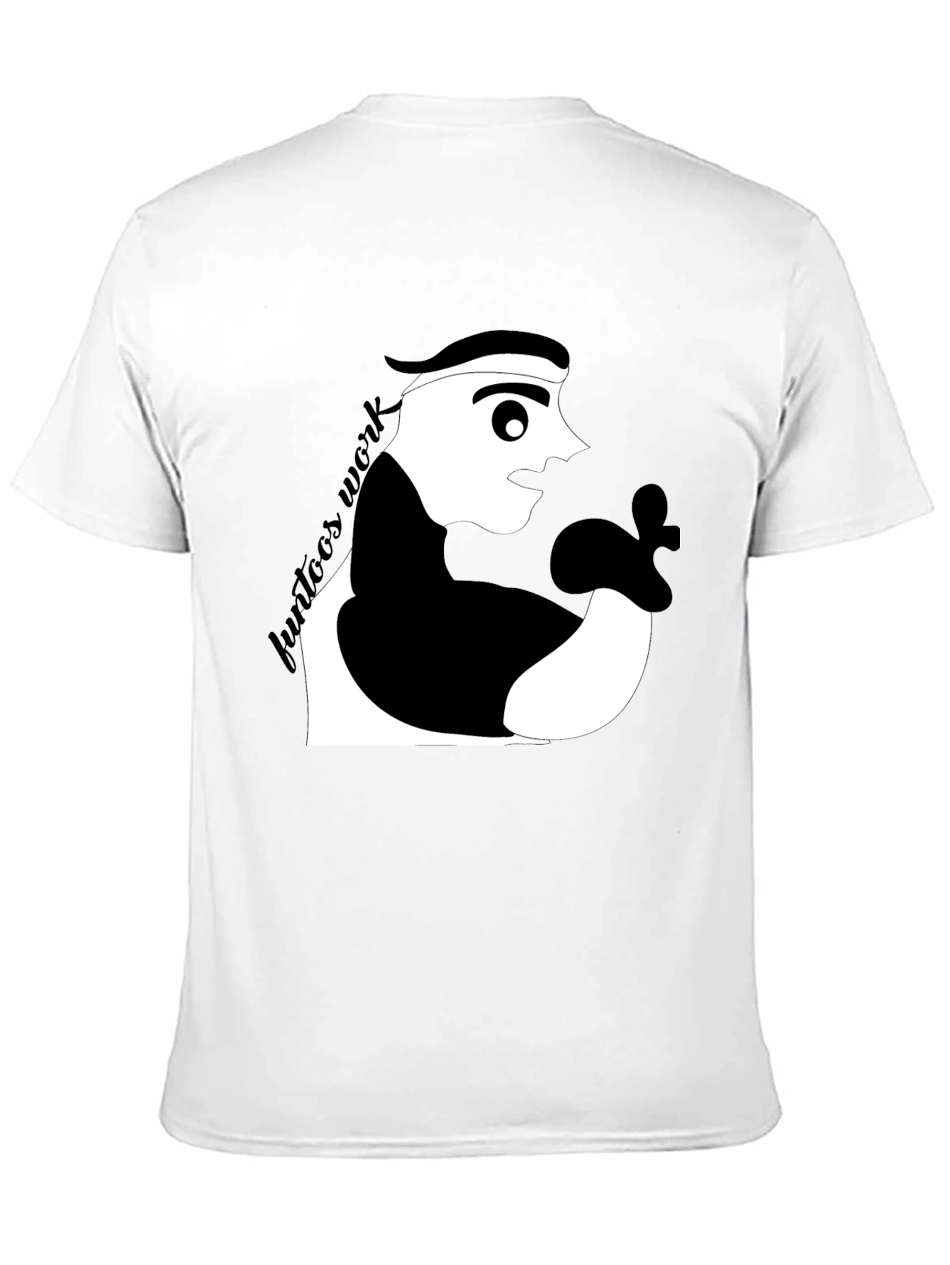 Black Cool Graphic Tee: Funtoon's Work Black T-Shirt view 11
