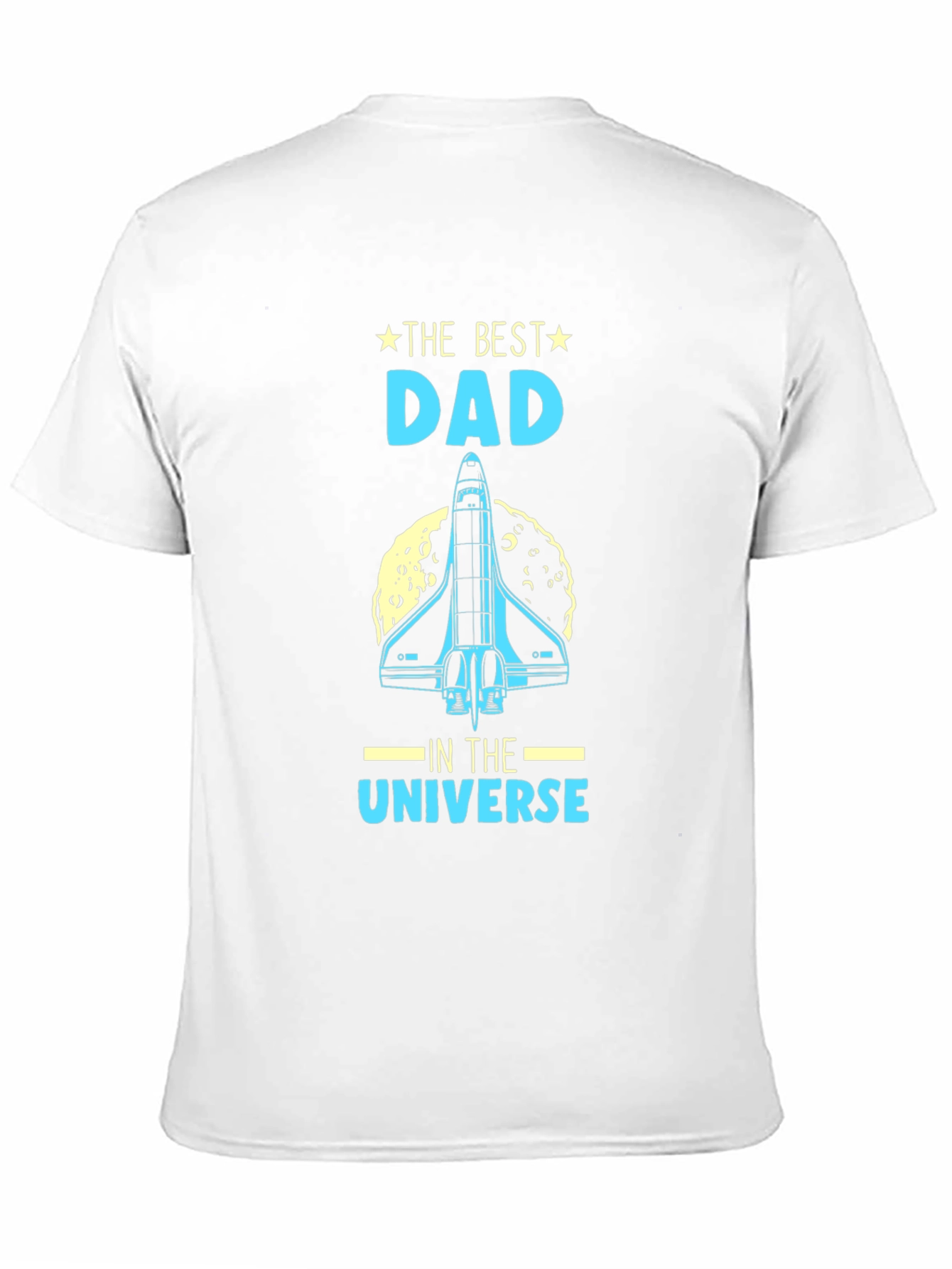 Black Best Dad in the Universe T-Shirt - Space Shuttle Design view 11