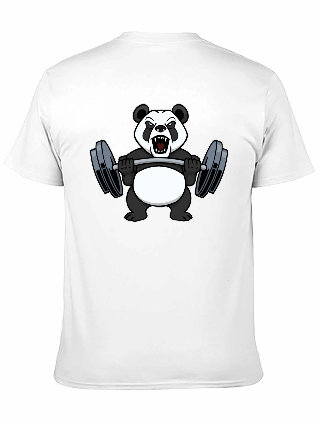 Black Panda Lifting Weights Graphic Tee - Black Cotton T-Shirt view 11