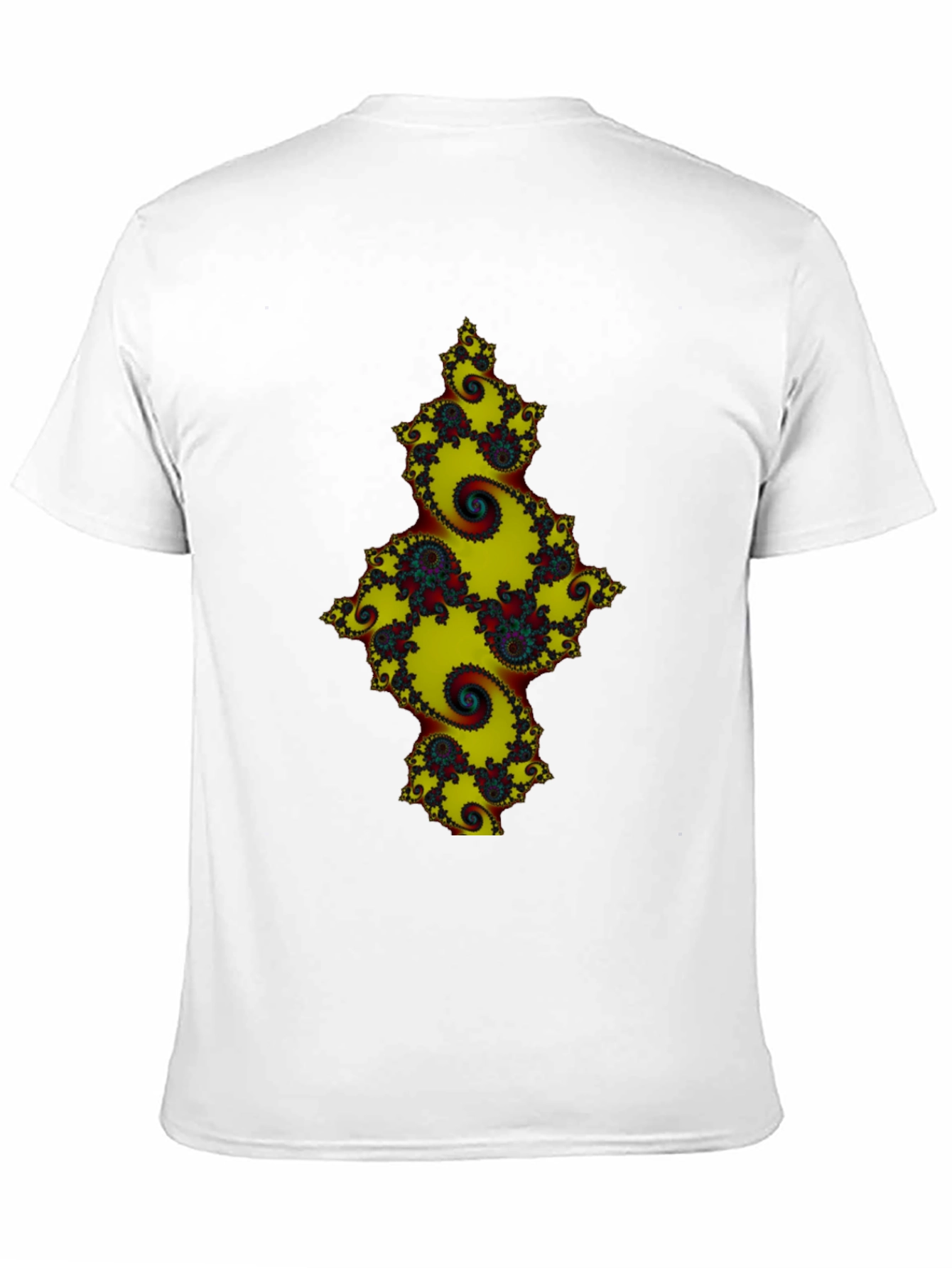 Black Fractal Spiral Graphic Black Tee view 11