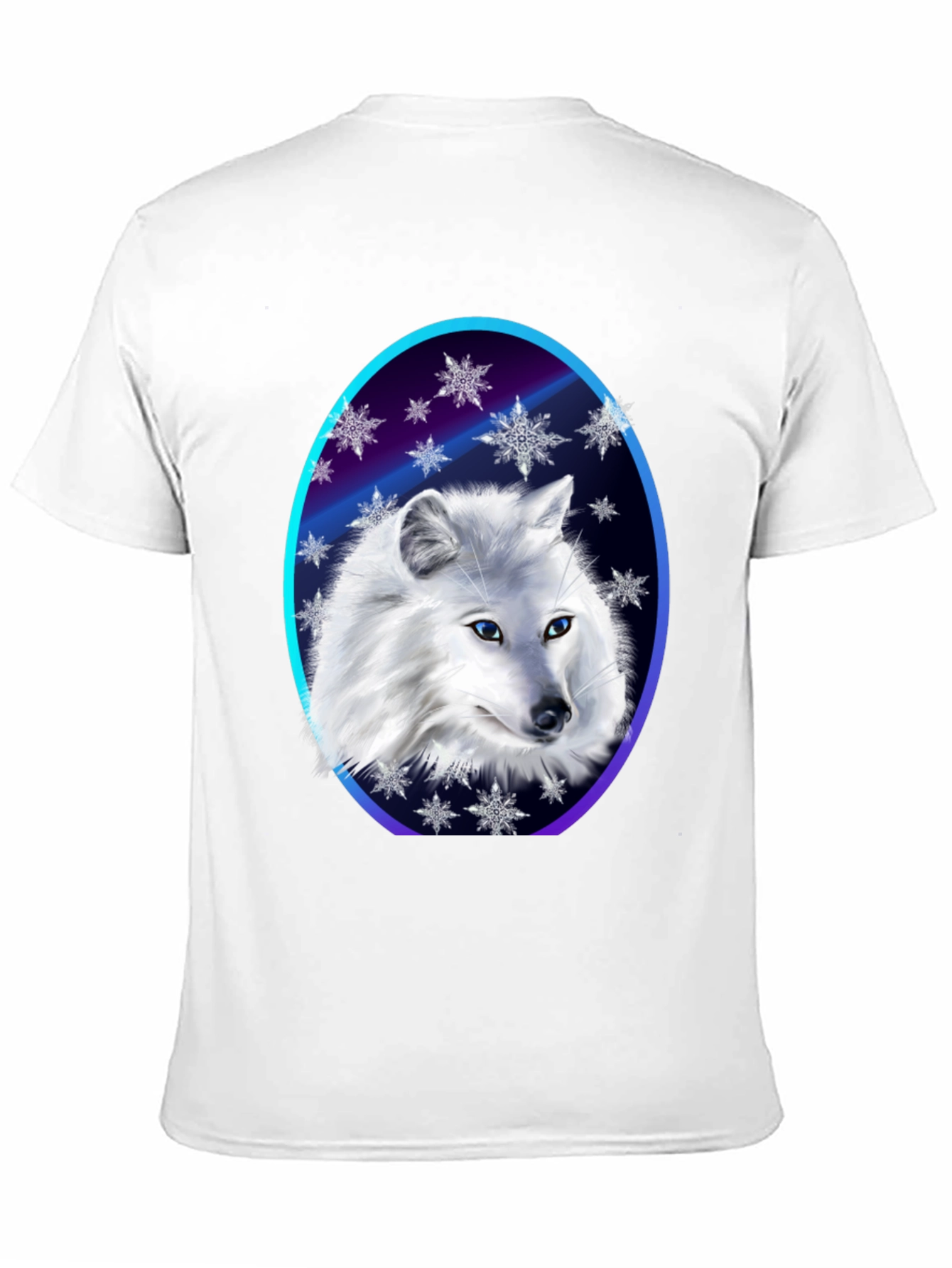 Black Arctic Fox Snowflake T-Shirt - Winter Apparel view 11