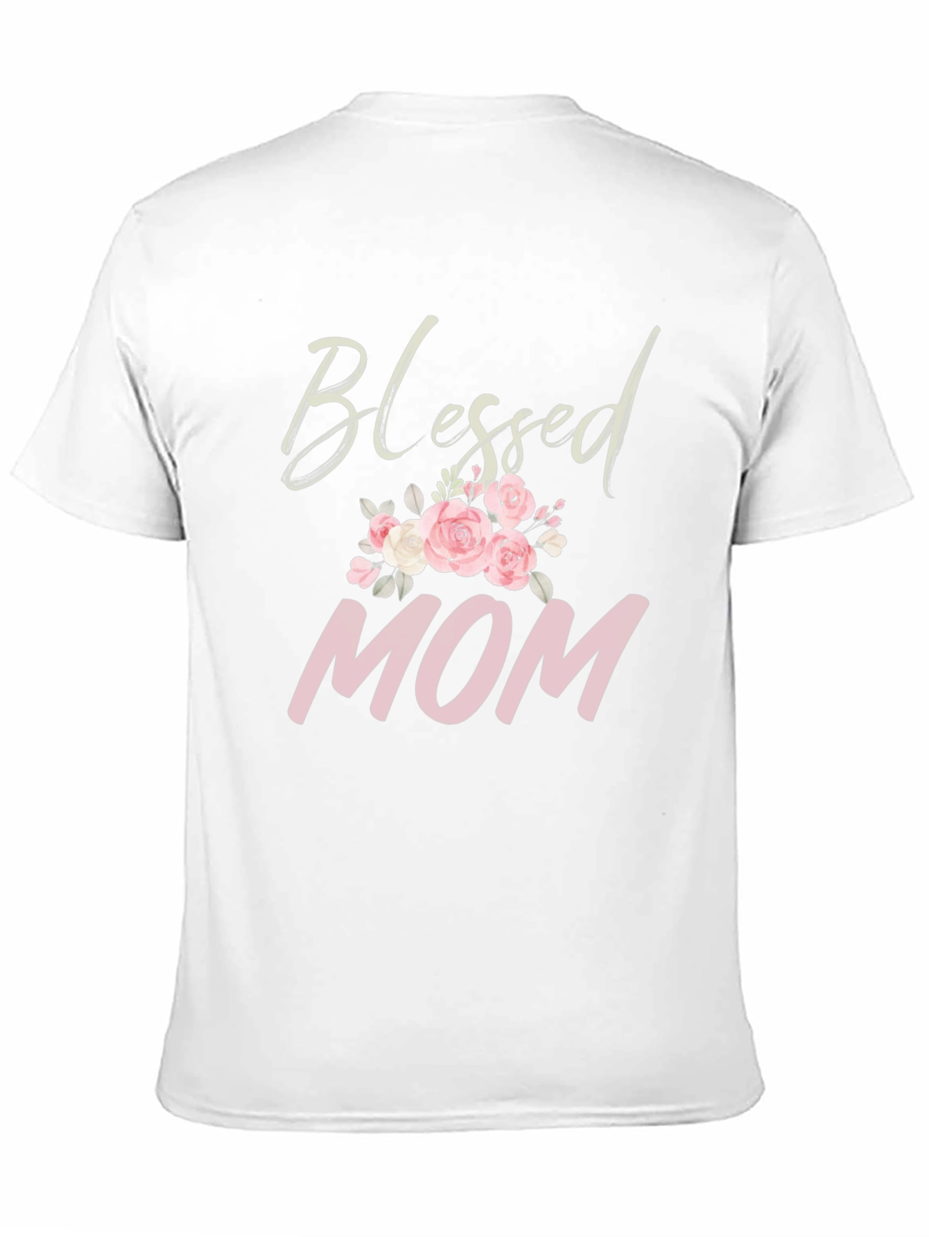 Black Blessed Mom Floral Graphic T-Shirt view 11