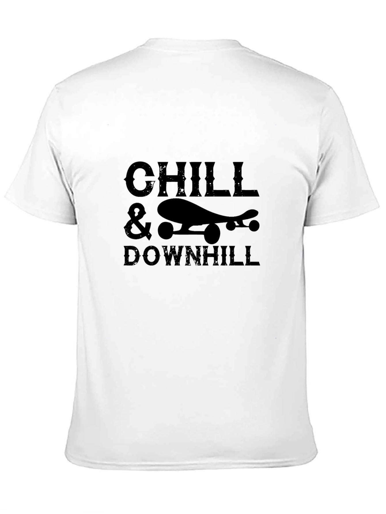 Black Chill & Downhill Skateboard Graphic Tee - Black view 11