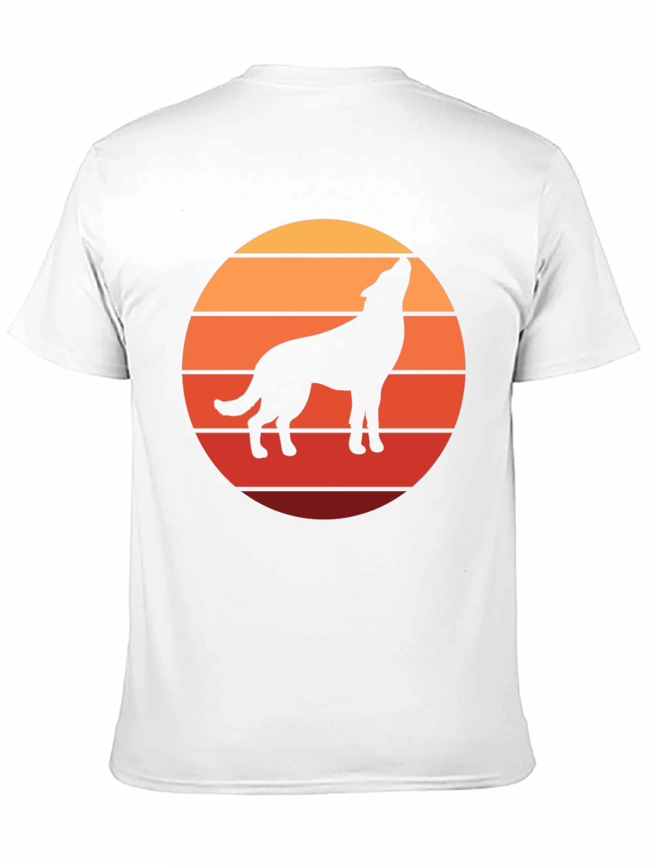 Black Wolf Silhouette Sunset Graphic Tee - Black view 11