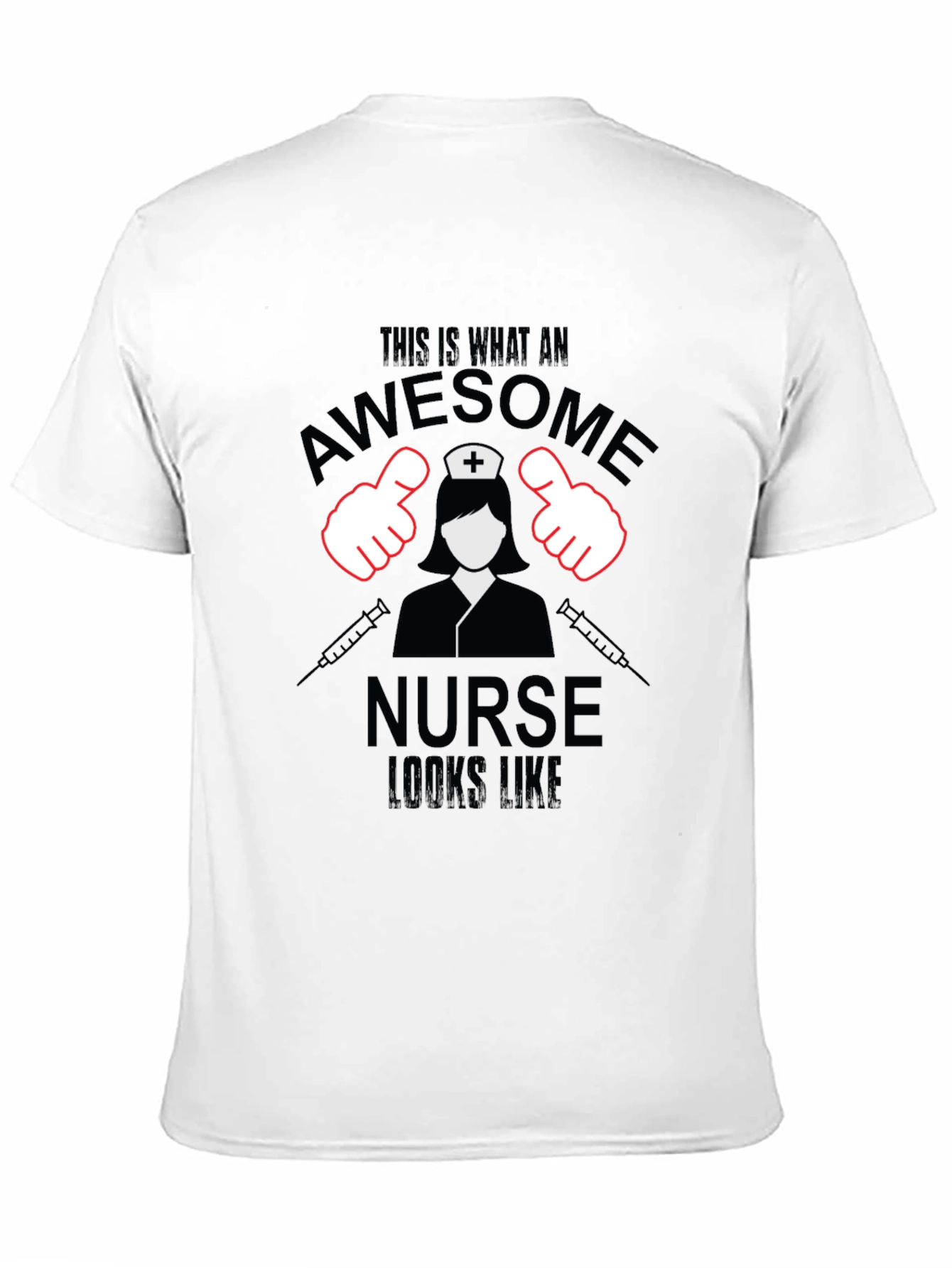 Black Awesome Nurse T-Shirt - Black Cotton Tee view 11