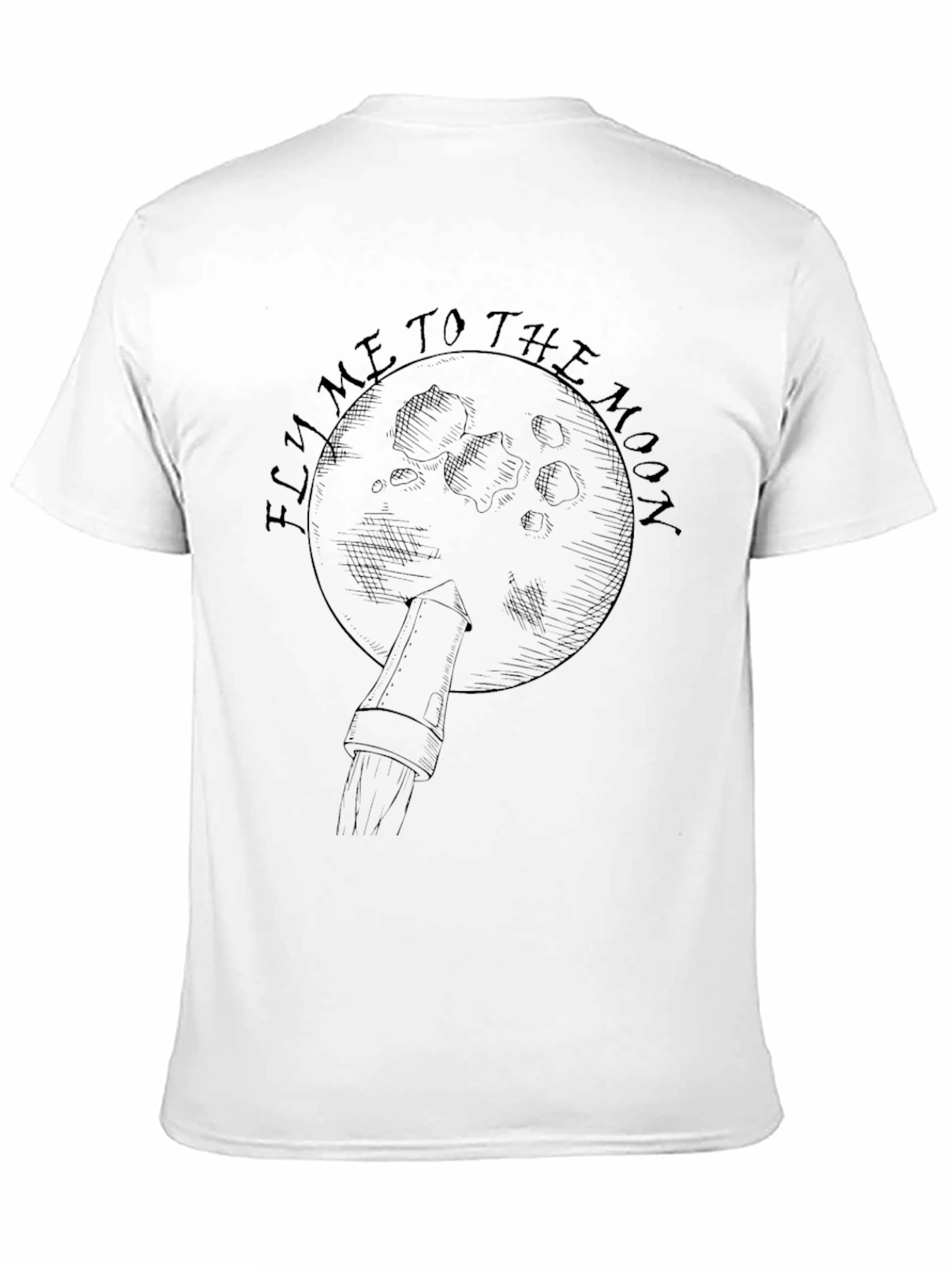 Black Fly Me To The Moon Graphic Tee - Classic Black T-Shirt view 11