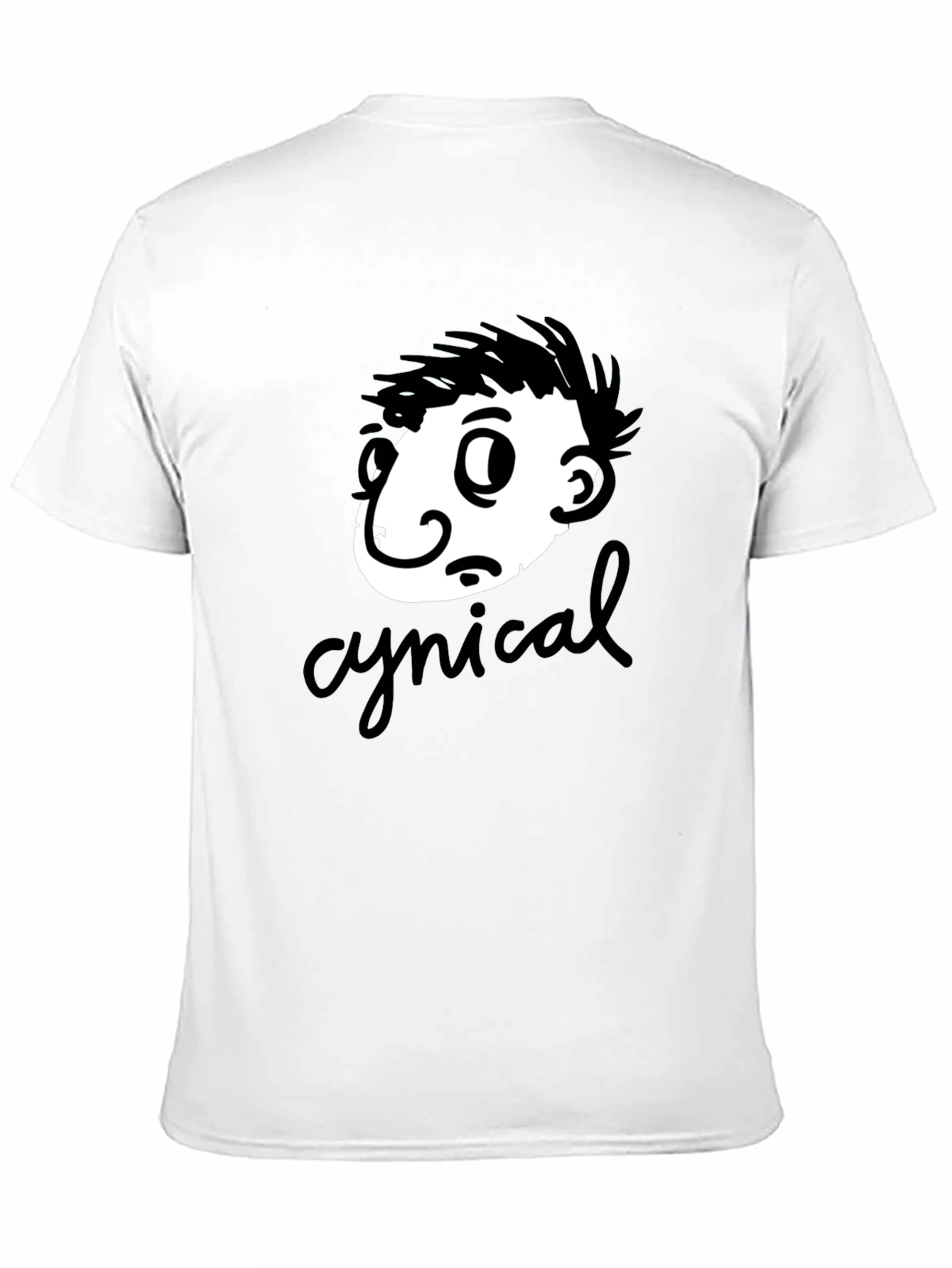 Black Cynical Cartoon Graphic T-Shirt - Black view 11