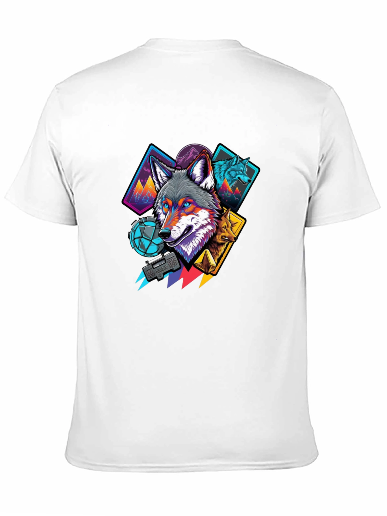 Black Wolf Graphic Print Black T-Shirt view 11