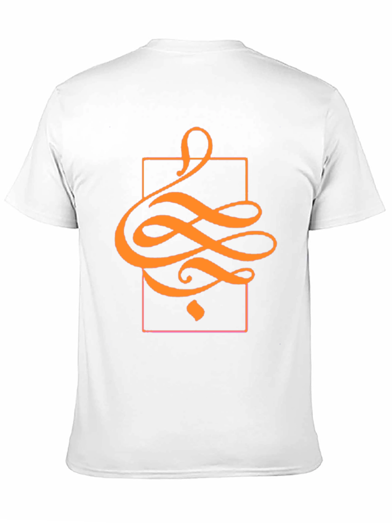 Black Stylish Black T-Shirt with Abstract Orange Design view 11