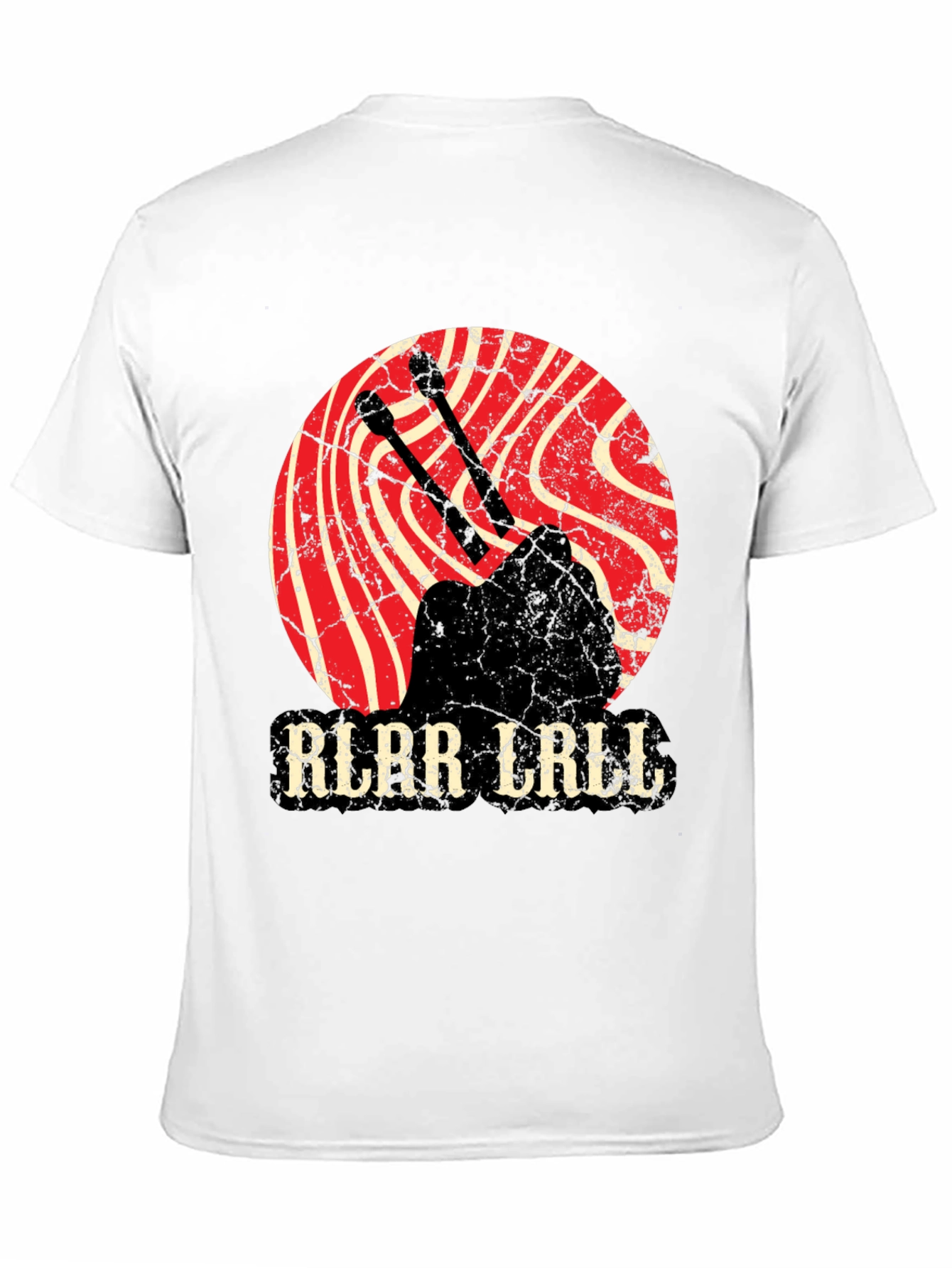 Black Vintage Style Drummer T-Shirt - Rlar Lrill Design view 11